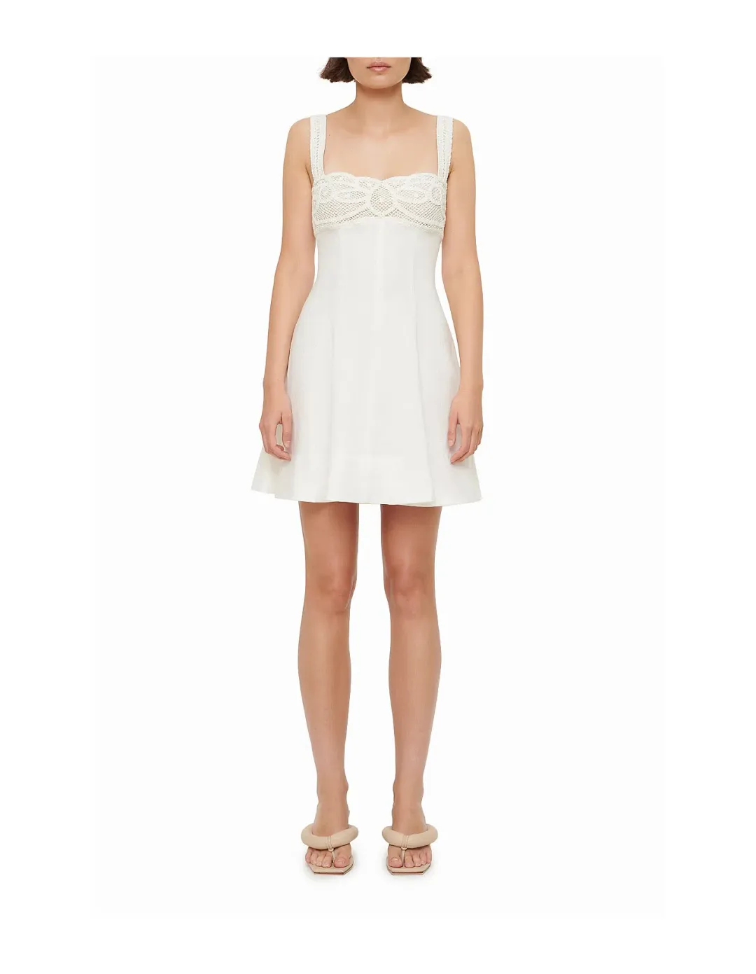 Clea Dallas Lace Mini Dress White Size S/AU 8 for rent on The Volte - main image