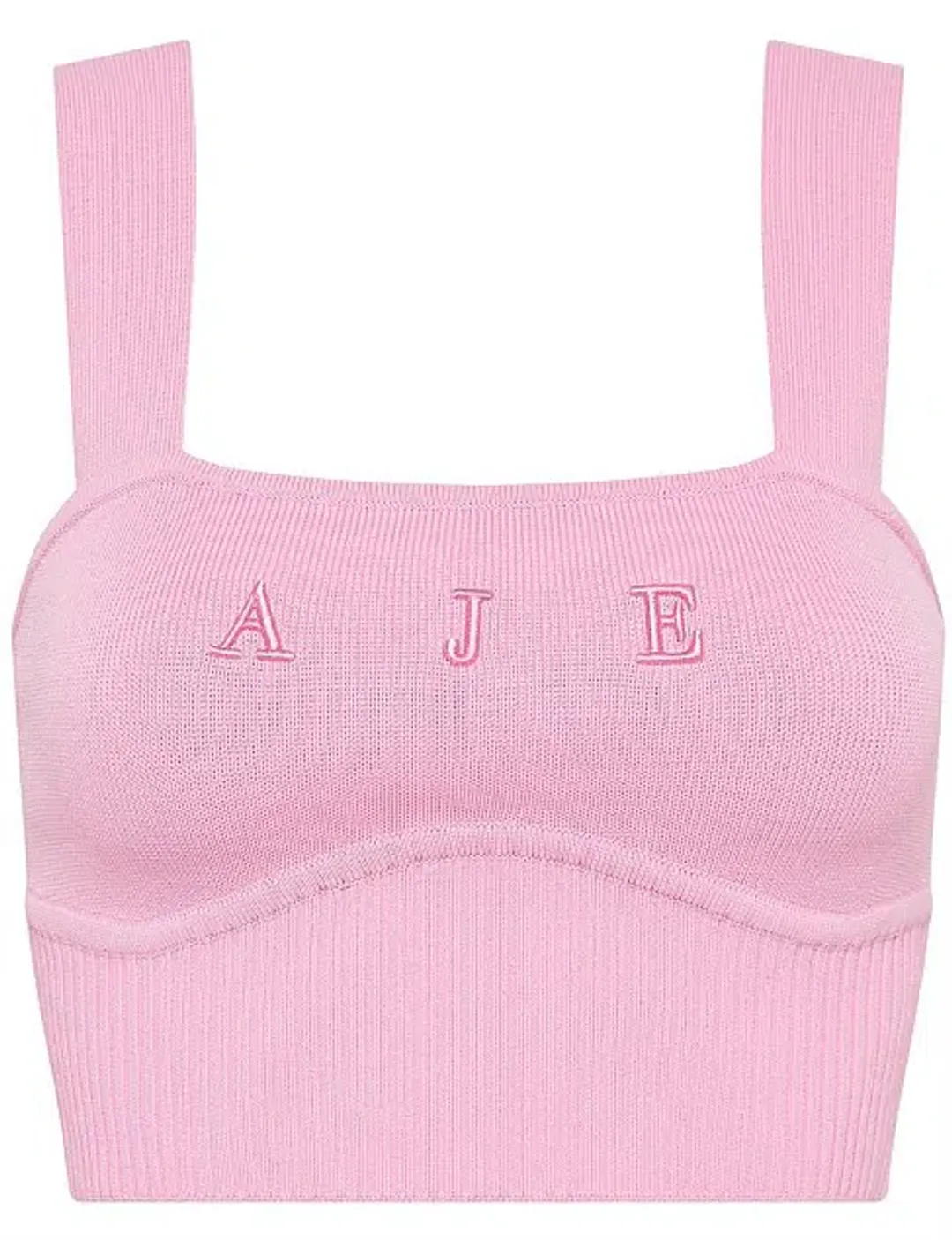 Aje Livadi Lucia Knit Logo Top Pink Size L / Au 12 for rent on The Volte - main image