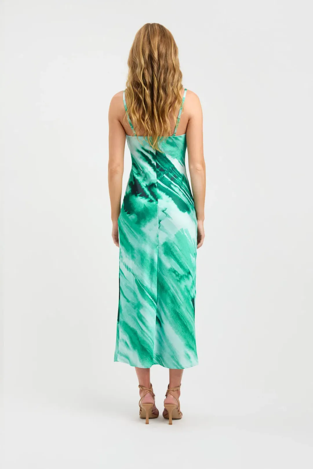 Kookai Gwen Slip Midi Dress Green Size 12 for rent on The Volte - main image