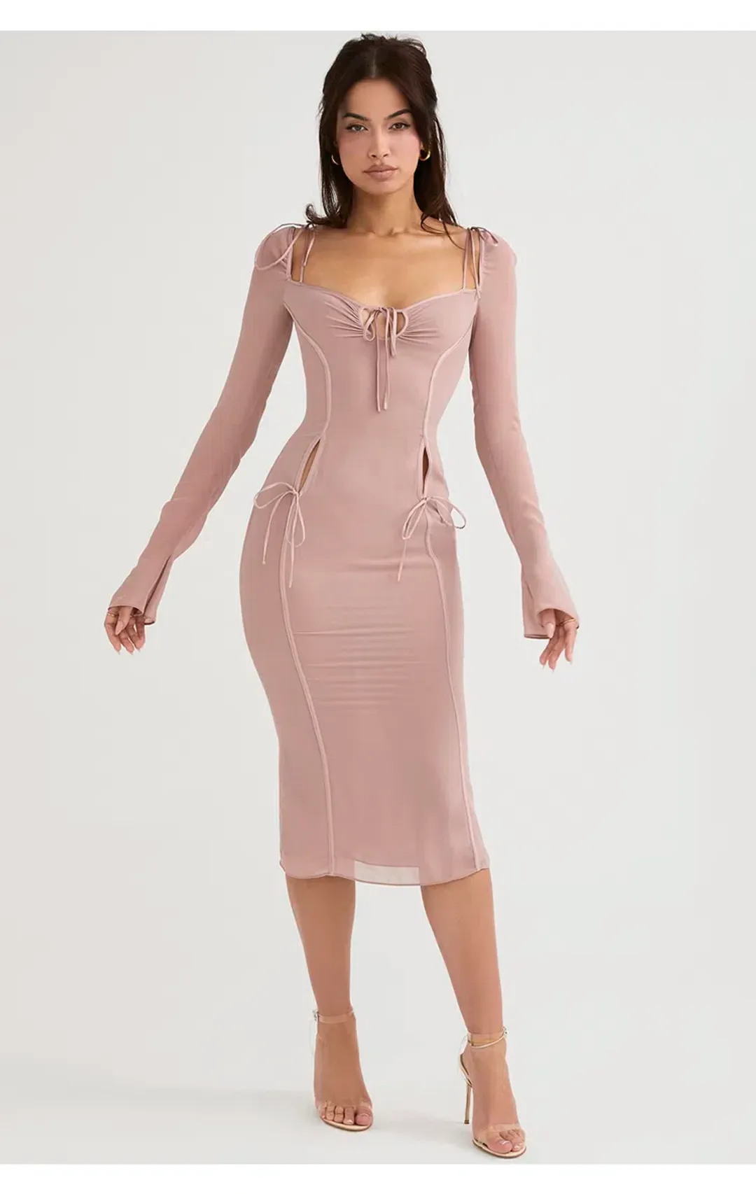 House of CB Ophelia Cutout Midi Dress Blush Size XL / Au 14 for rent on The Volte - main image