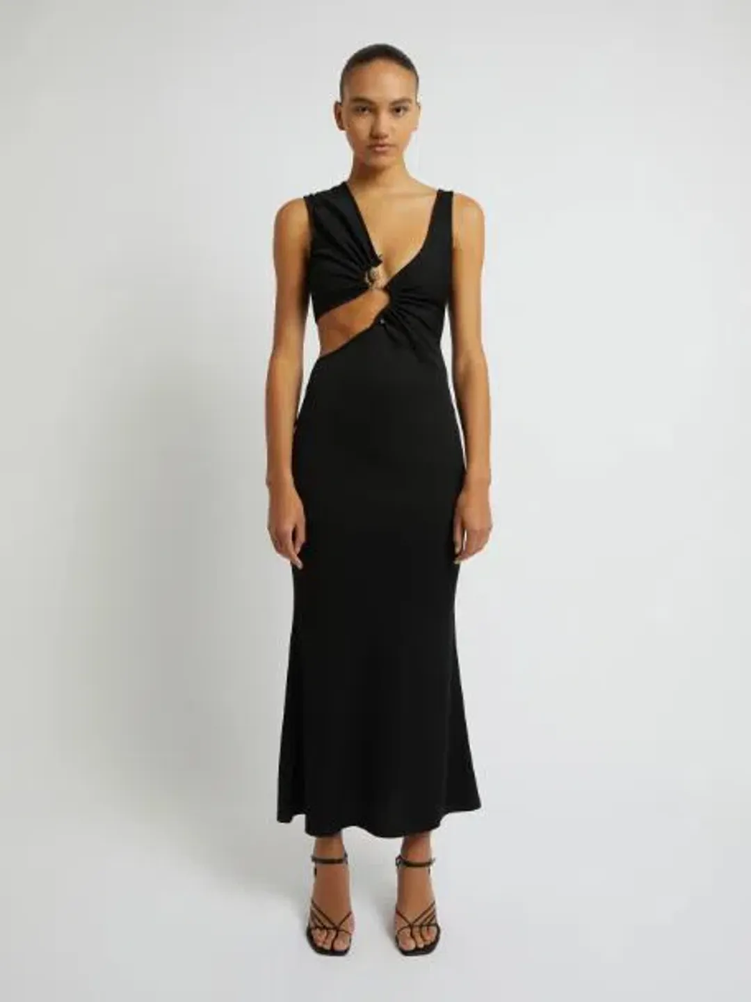 Christopher Esber Serpentine Crystal Stoned Tank Dress Black Size 6 for rent on The Volte - main image