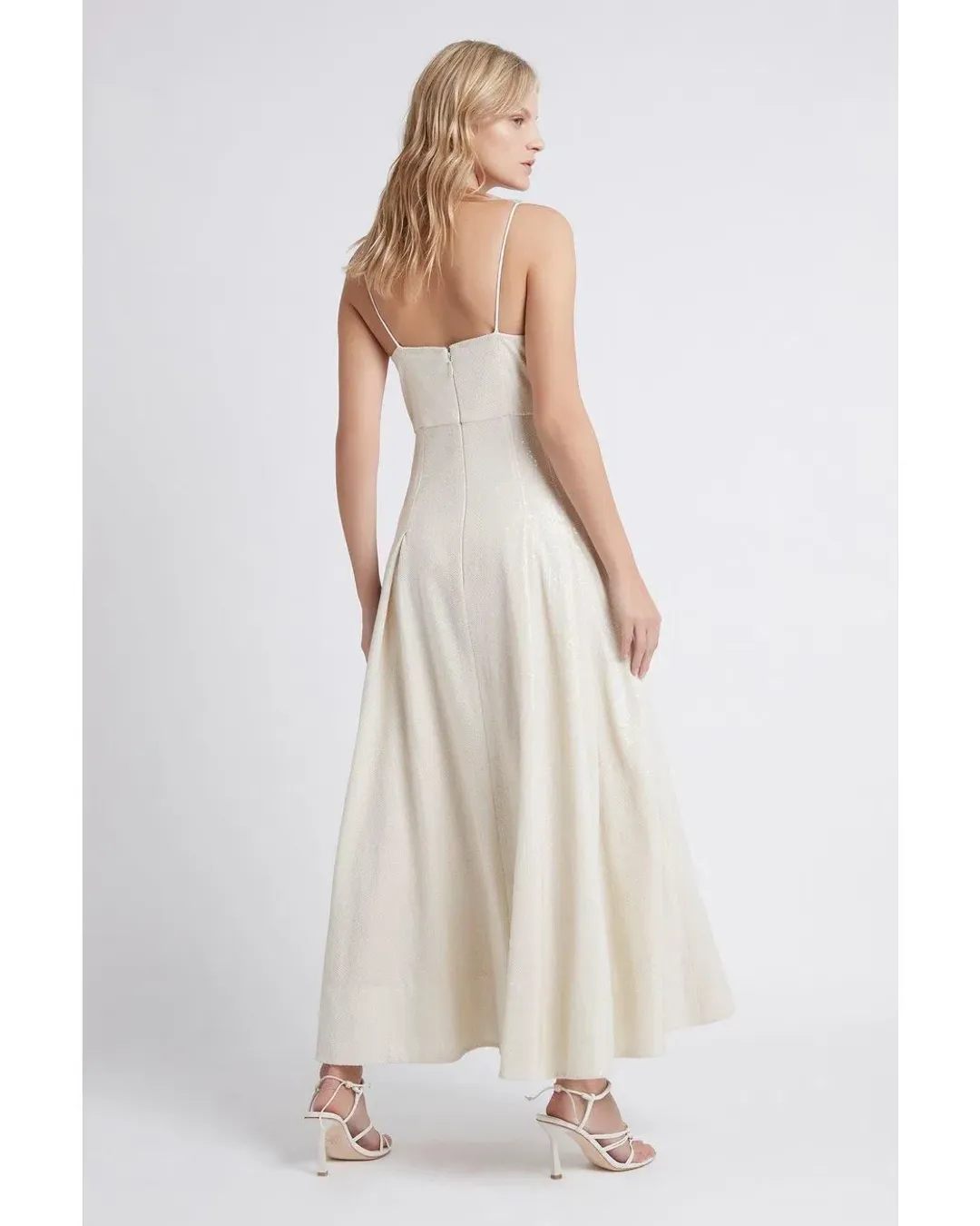 Aje Idyllic Strappy Sequin Dress White Size 6 for rent on The Volte - main image