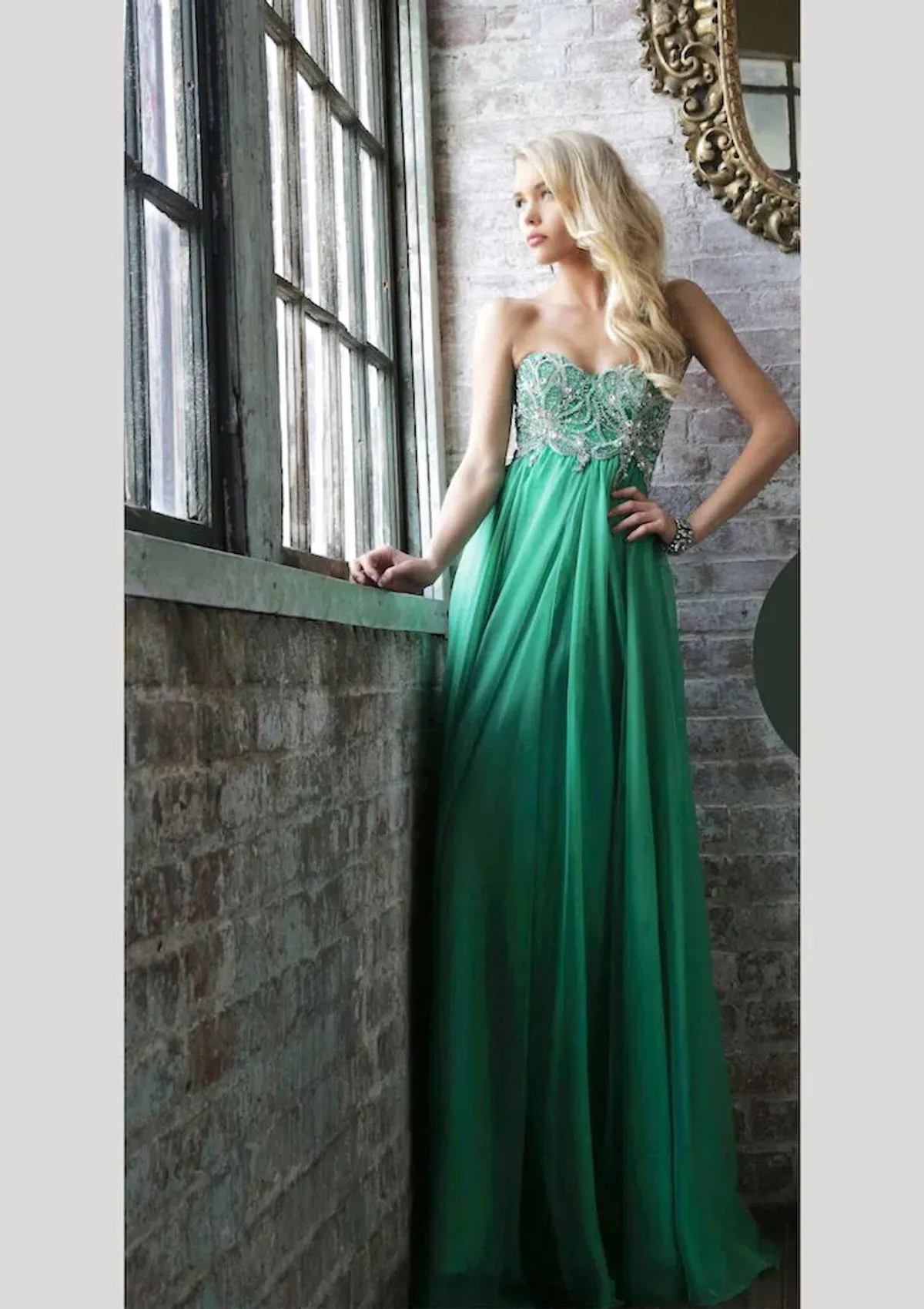 Sherri Hill 3907 Strapless Sweetheart Long Formal Dress Emerald Size 0 / Aus 4 - Image 1