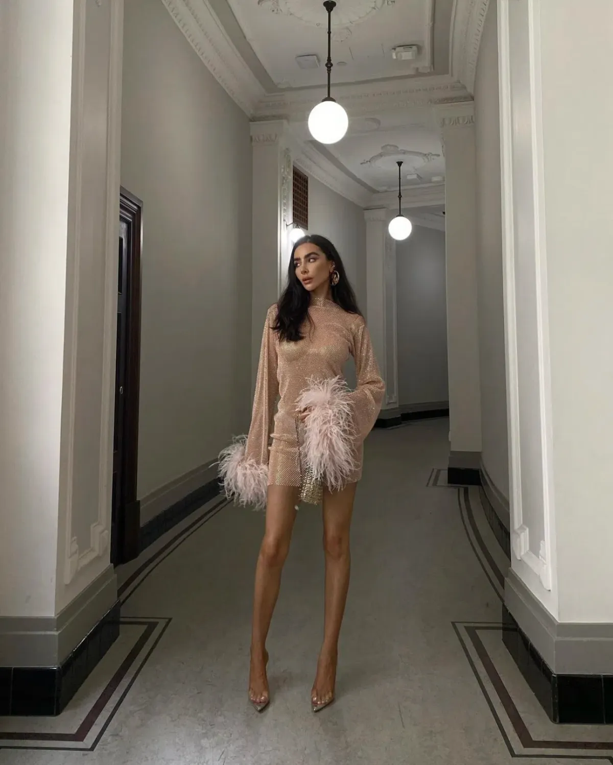 Santa Brands Feathers Mini Dress Blush One Size  - Image 4