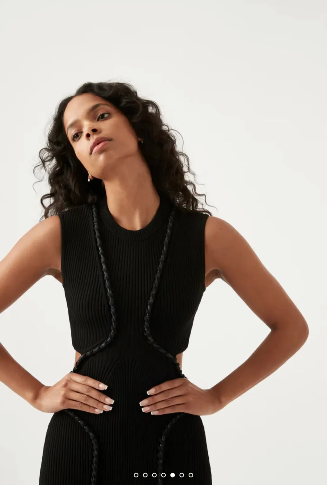 Aje Arp Cut Out Knit Midi Dress Black Size 6  for rent on The Volte - main image