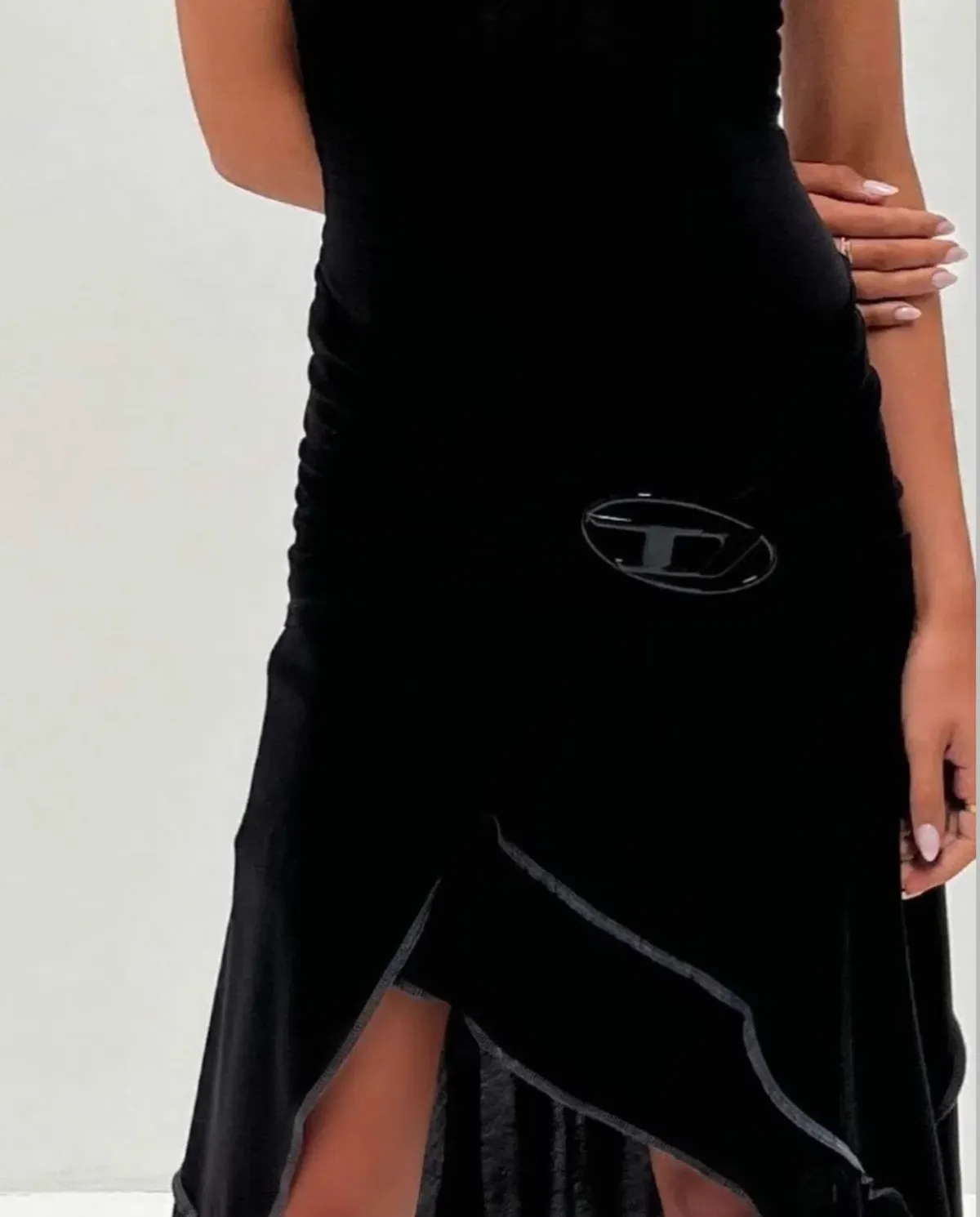 Diesel Draped Halter Neck Dress Black Size 10 - Image 2