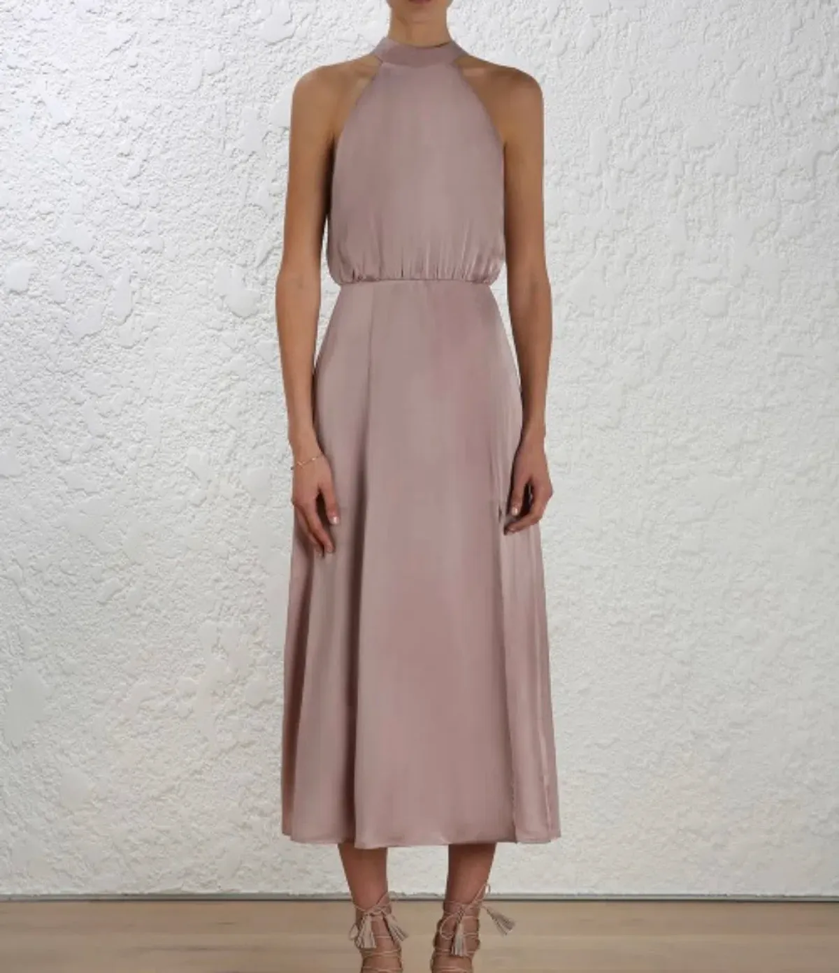 Zimmermann Sueded Picnic Dress Mink Size 2 /AU 12 for rent on The Volte - main image