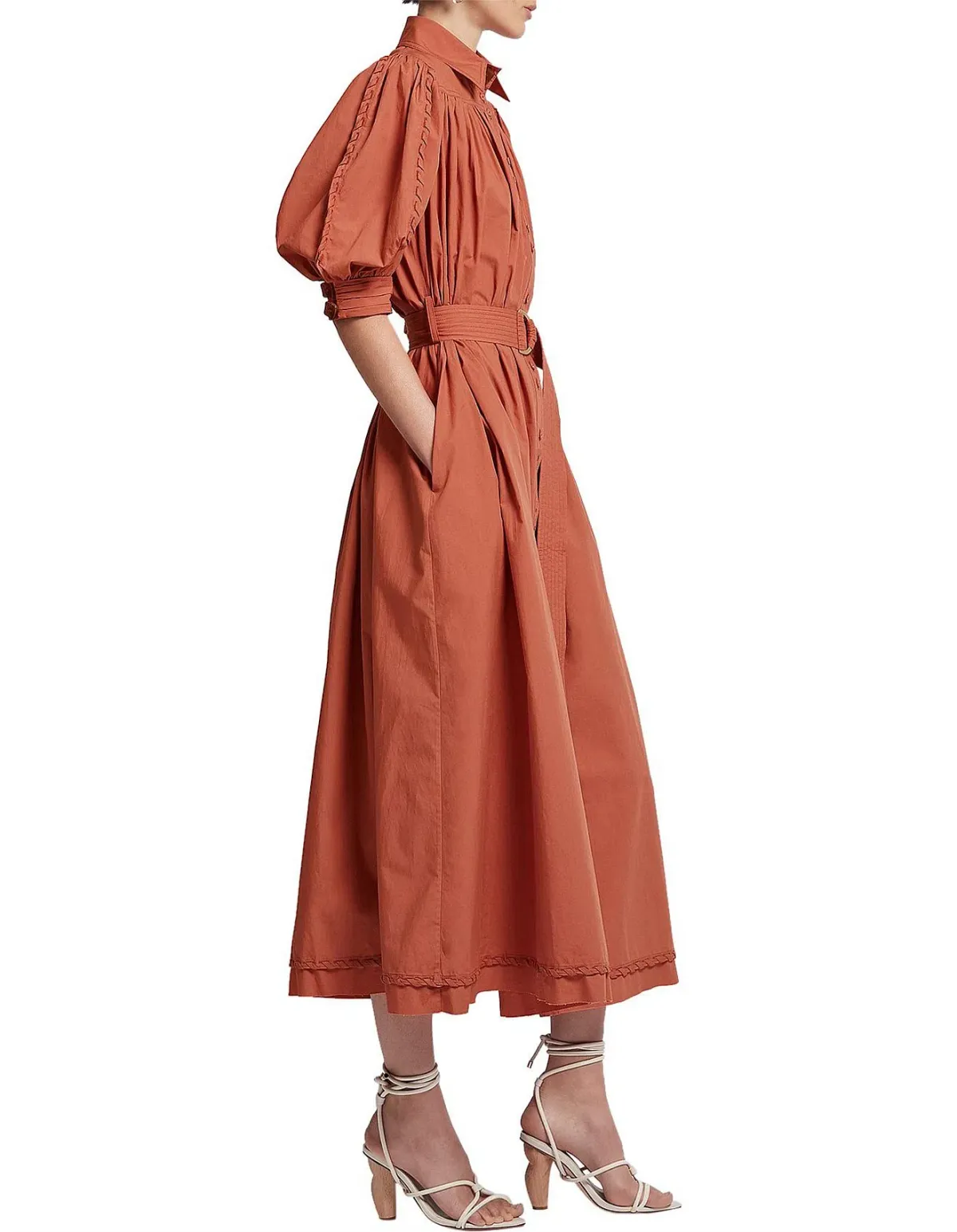 Aje Manifest Midi Dress Rust Size 10 - Image 3