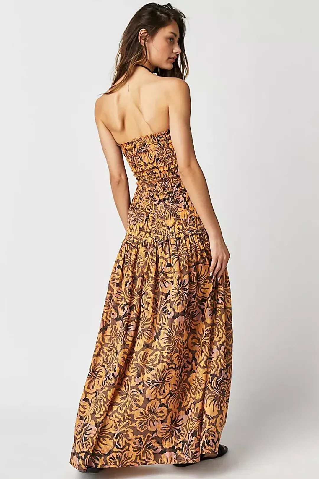 Bec & Bridge Samara Strapless Shirred Maxi Dress Floral Size 8 for rent on The Volte - main image