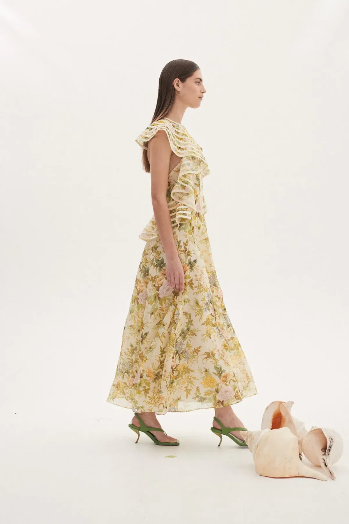 Alemais Eden Flounce Midi Dress Floral Size 8 - Image 4