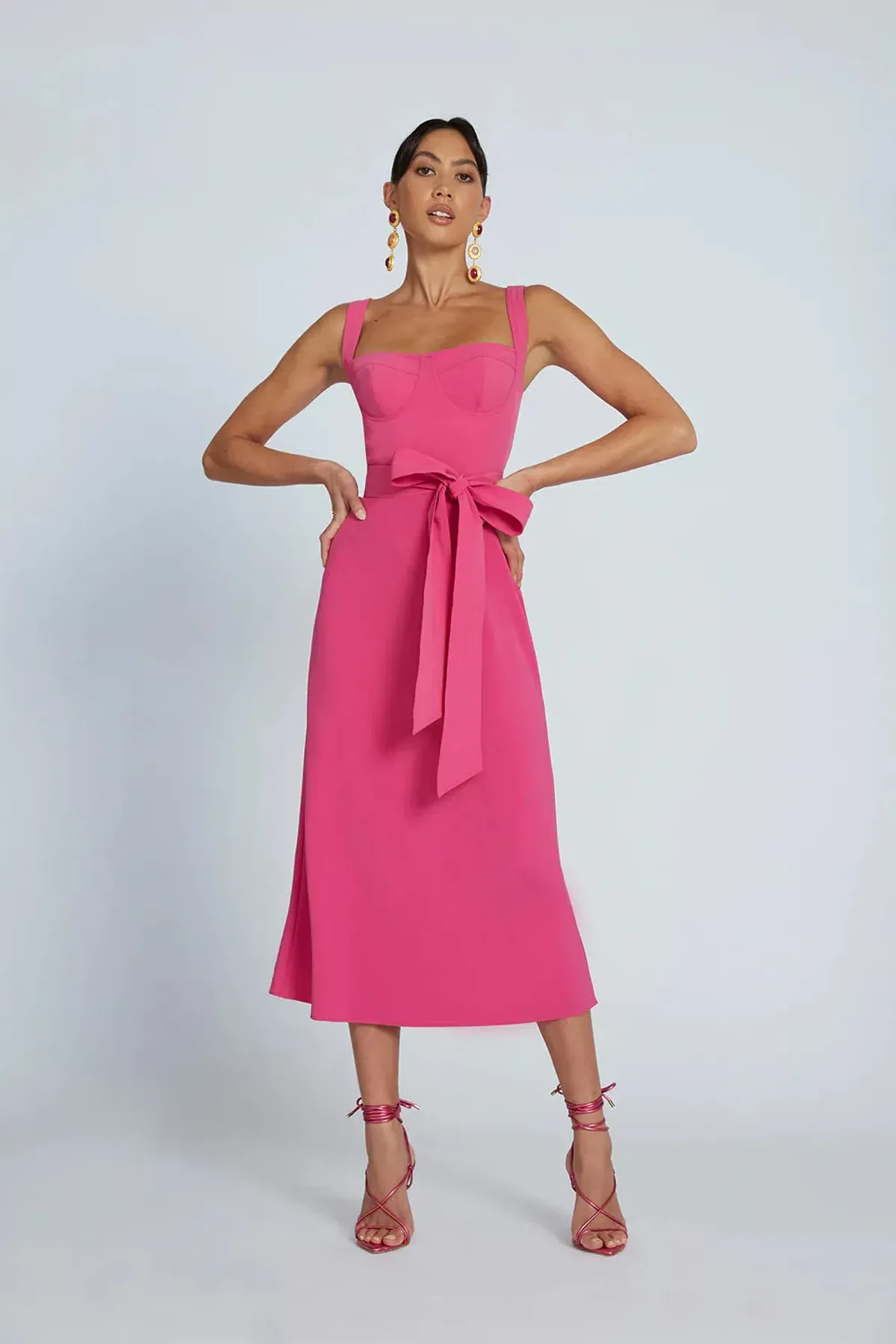 By Johnny Ora Midi Dress Pink Size 8 - Image 1
