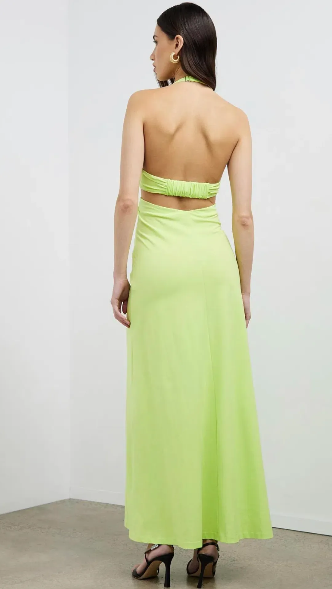 Camilla And Marc Zandar Cut Out Halter Dress In Apple Sorbet Au Size 12  for rent on The Volte - main image