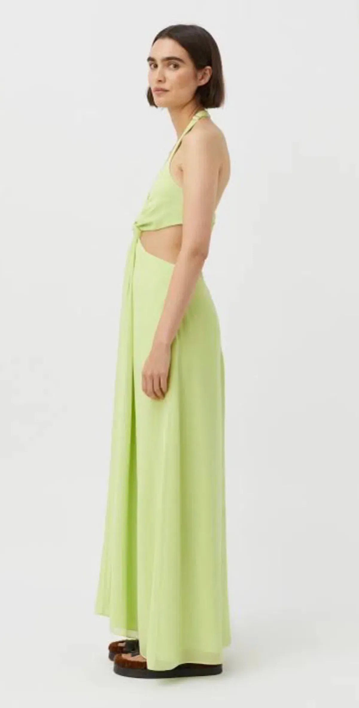 Camilla And Marc Zandar Cut Out Halter Dress In Apple Sorbet Au Size 12  - Image 2