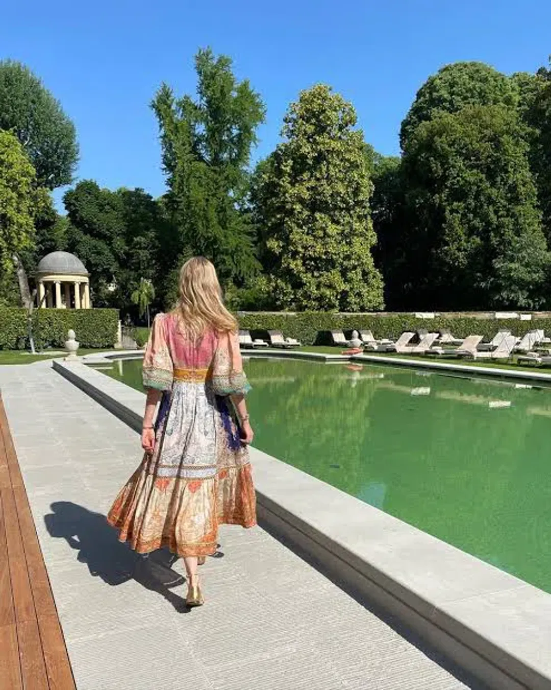 Zimmermann Anneke Lantern Midi Dress Spliced Size 0 / AU 8 for rent on The Volte - main image