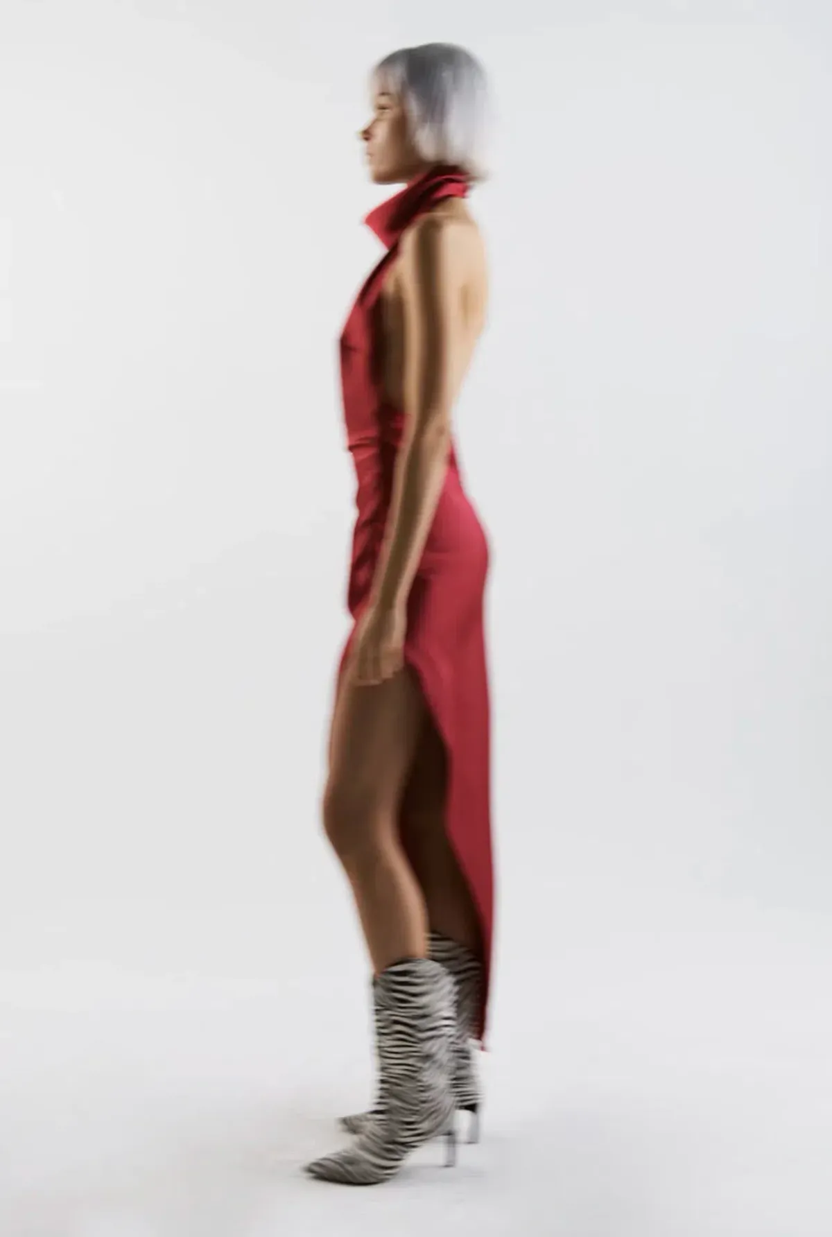 THE NEW ARRIVALS by İlkyaz Özel Valentina Midi Dress in Vin de Cerise Size 6/XS - Image 2