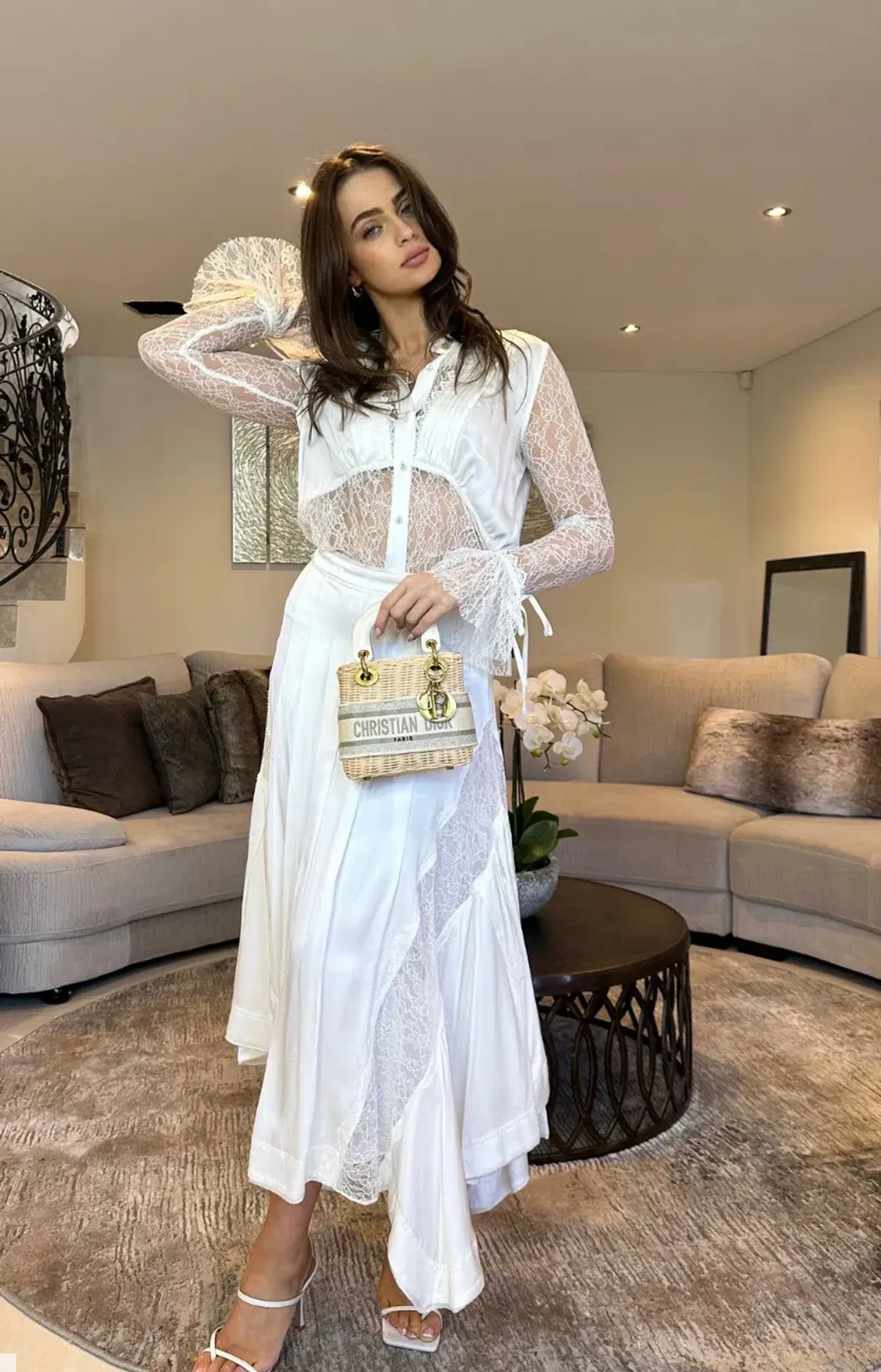 Aje Veil Lace Top & Skirt Set White Size 8 - Image 2