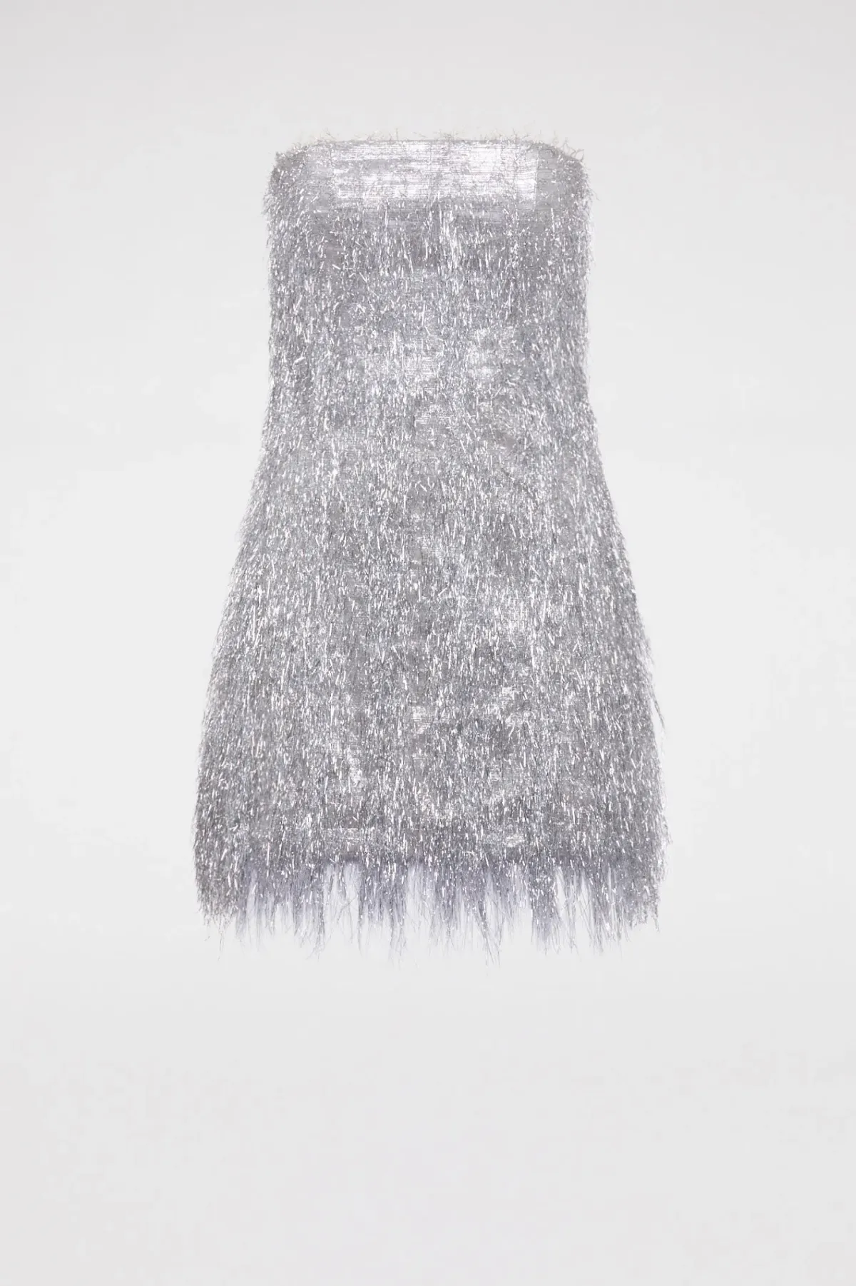 Scanlan Theodore Tinsel Mini Dress Silver Size 8 - Image 3