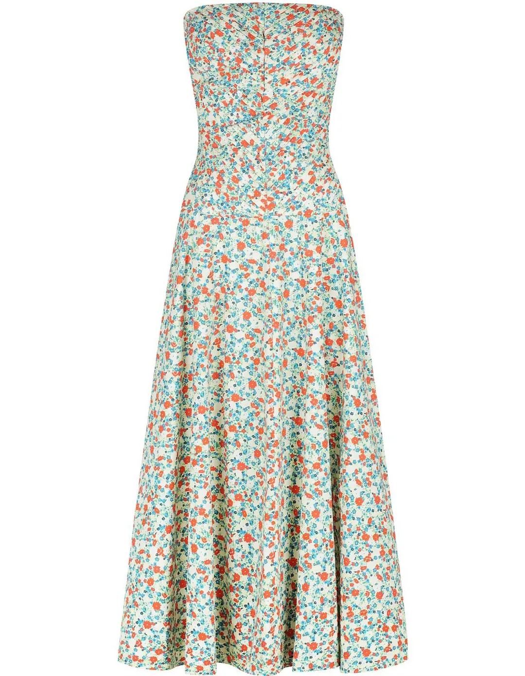 Shona Joy Ulani Strapless Pleated Midi Dress Floral Size 8 for rent on The Volte - main image