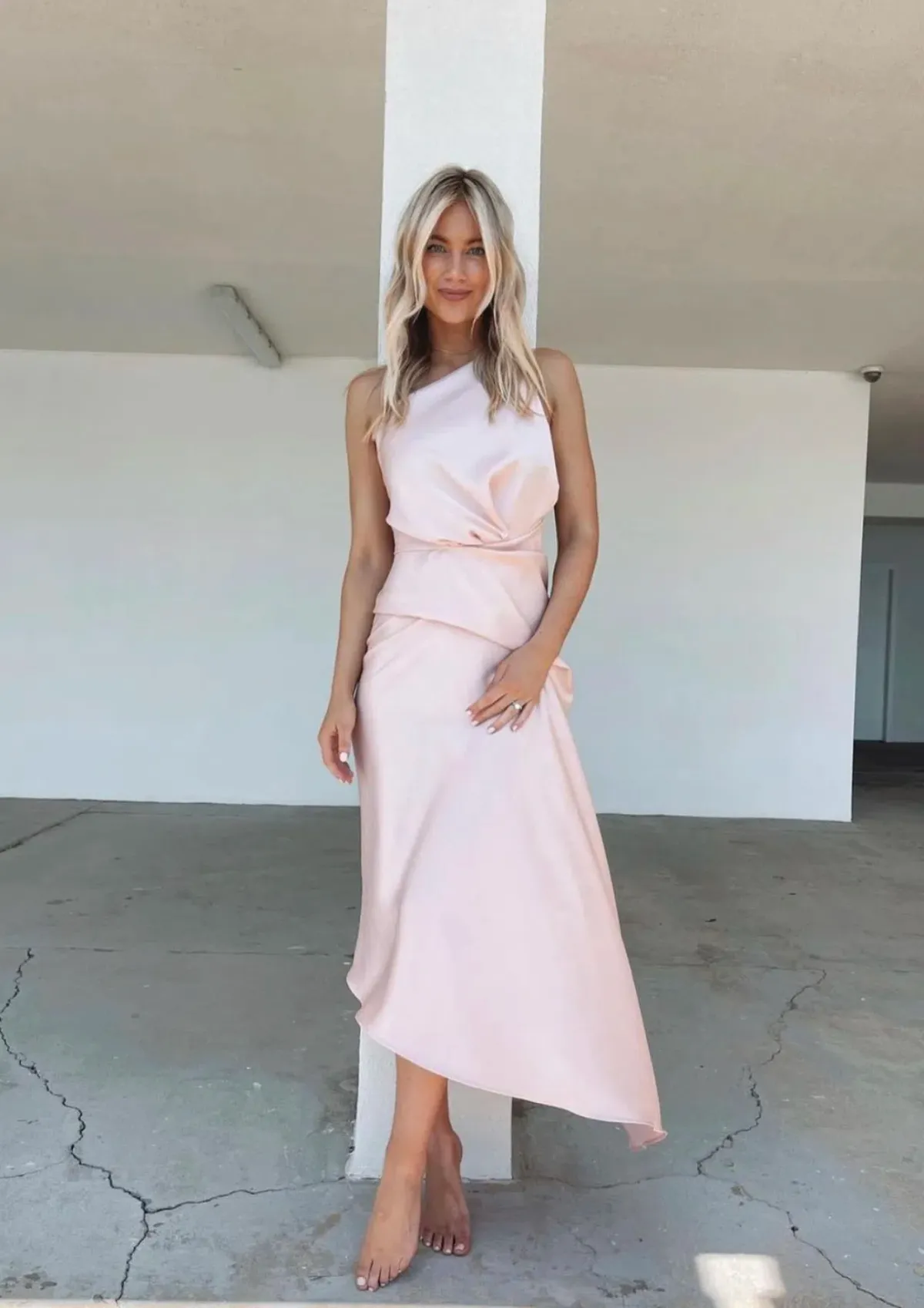 One Fell Swoop Temptation Midi Dress in Sleek Blush Size 10 - Image 3