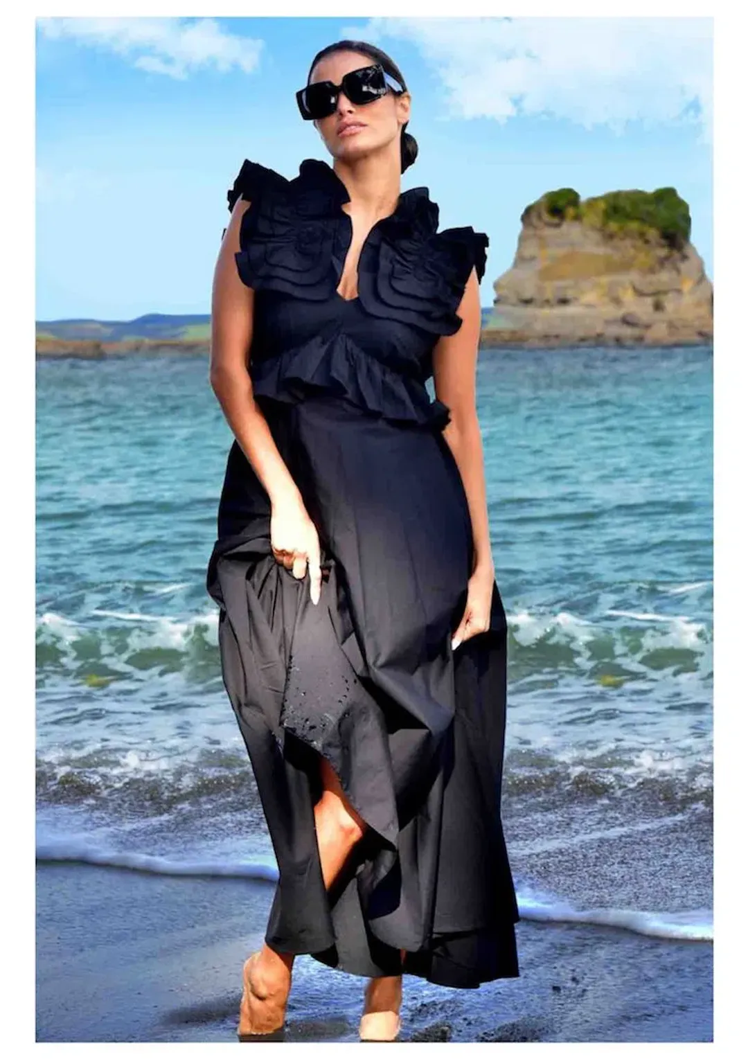 Trelise Cooper Got the Frills for You Dress Black Size L / AU 14 for rent on The Volte - main image