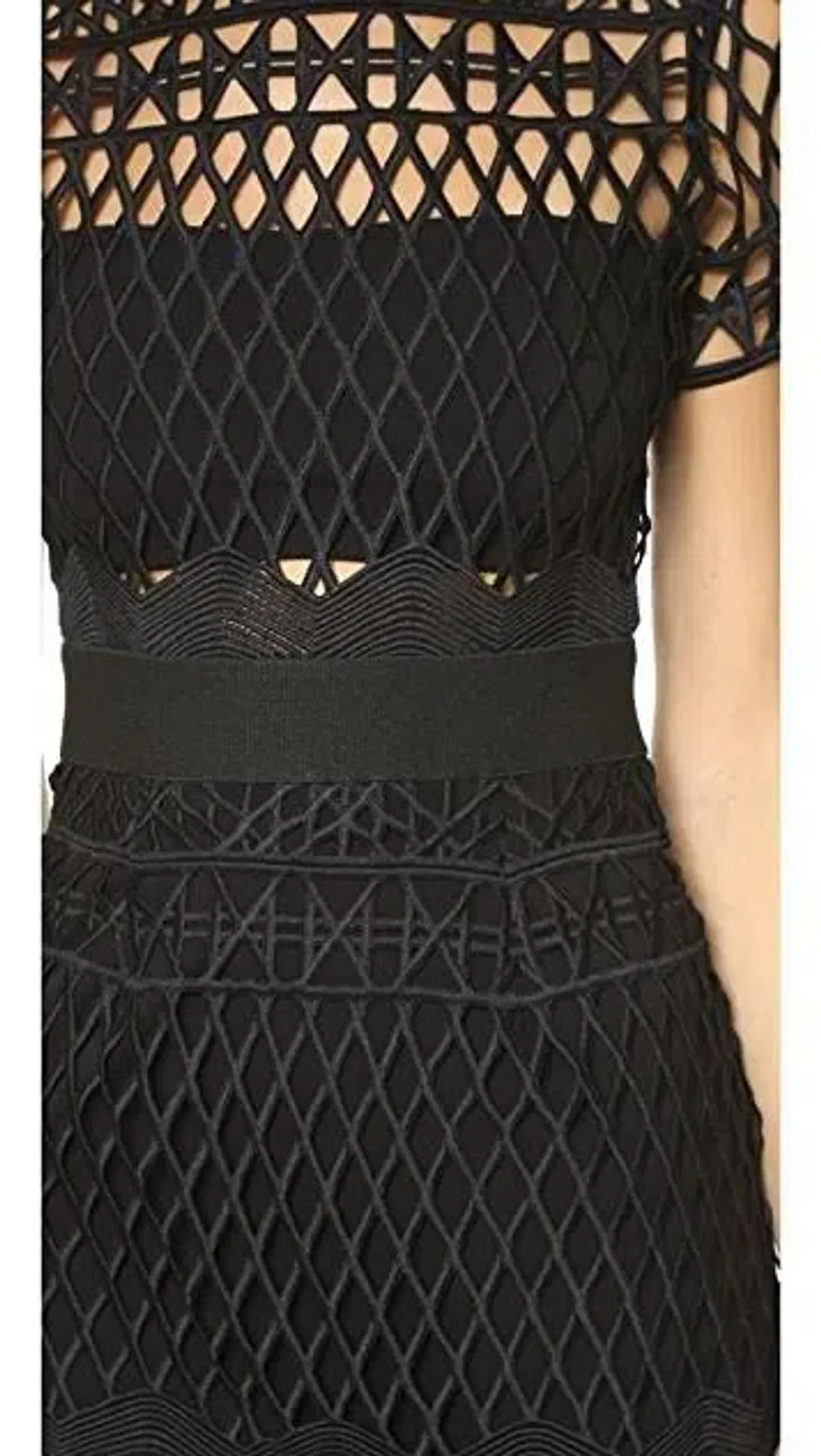 Self Portrait Cutwork Lace Layered Midi Dress Black Size 8 - Image 2