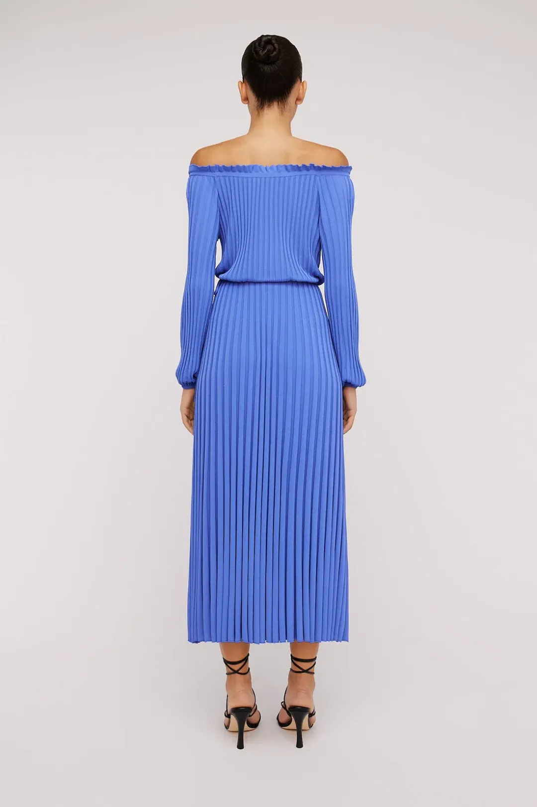 Scanlan Theodore Pleated Rib Cold Shoulder Dress Blue Size XS/AU 6 for rent on The Volte - main image
