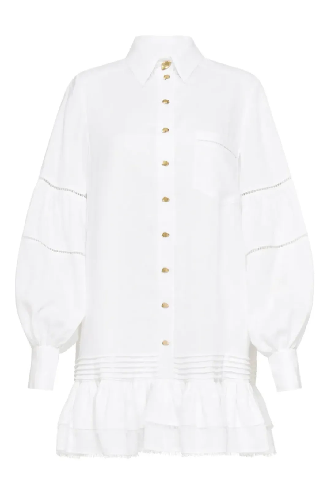 Aje Lotus Shirt Mini Dress White Size AU 10  for rent on The Volte - main image