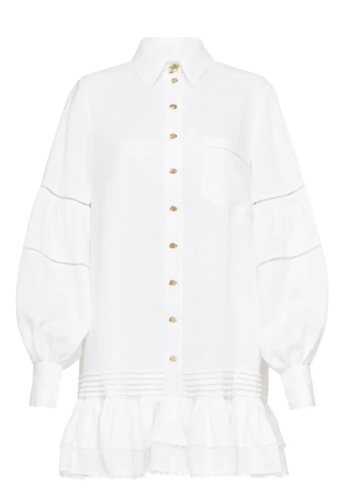 Aje Lotus Shirt Mini Dress White Size AU 10  - Image 6