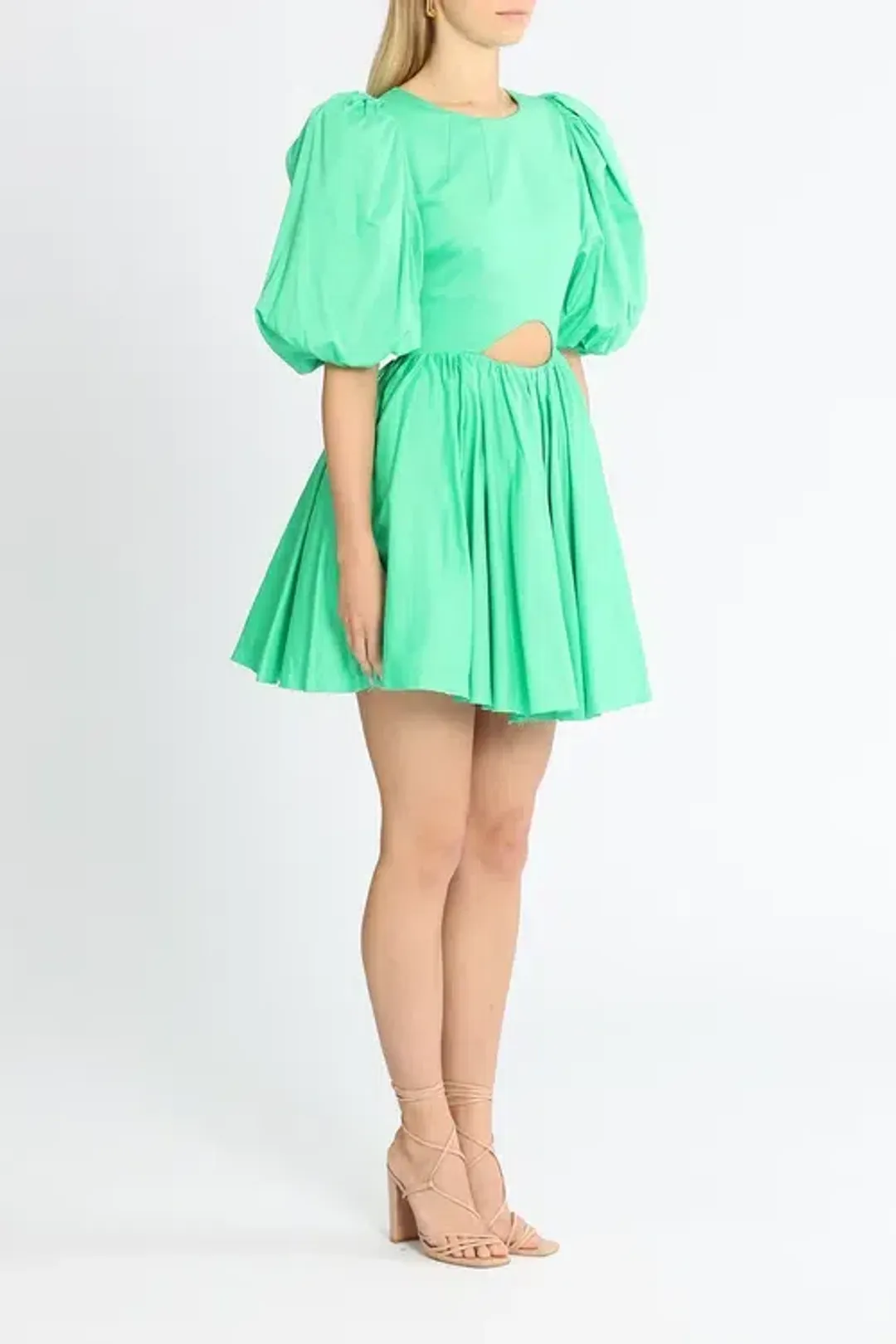 Aje Colette Cut Out Mini Dress Green Size AU 6 for rent on The Volte - main image
