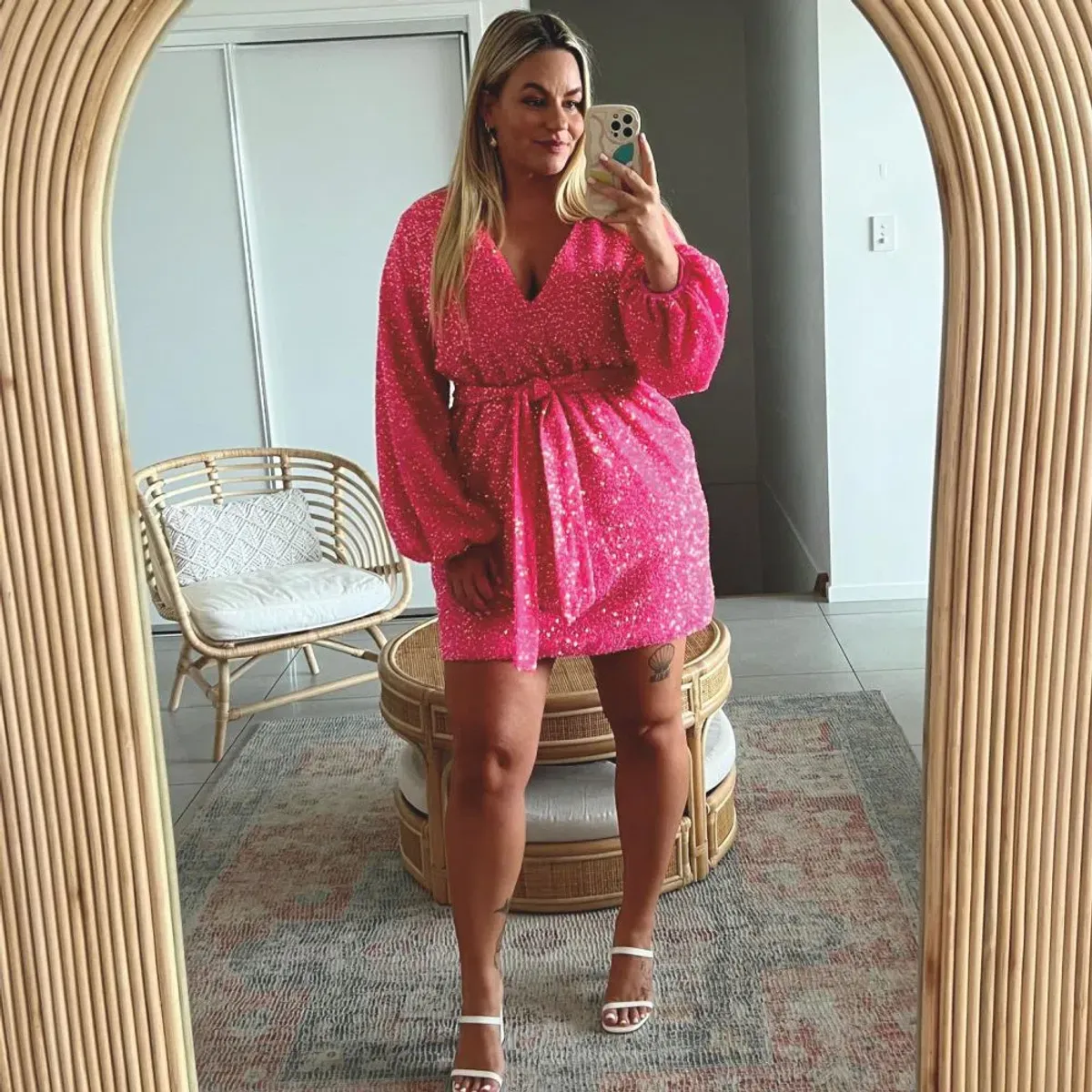 Sheike Xanadu Mini Dress Pink Size 14 - Image 4