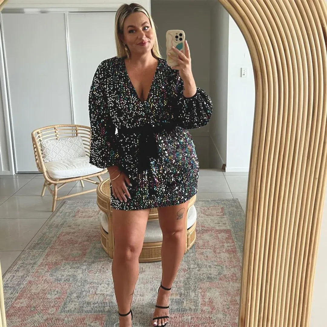 Sheike Xanadu Mini Dress Black Multi Size 14 for rent on The Volte - main image