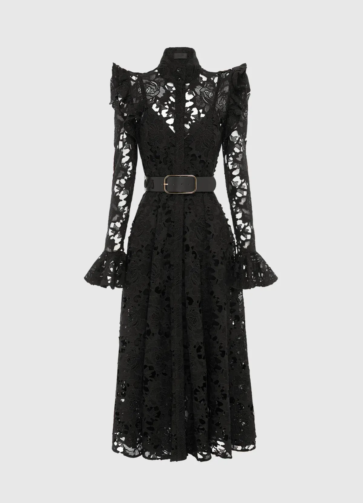 Leo Lin Aliyah Lace Butterfly Sleeve Midi Dress Black Size 8  - Image 3