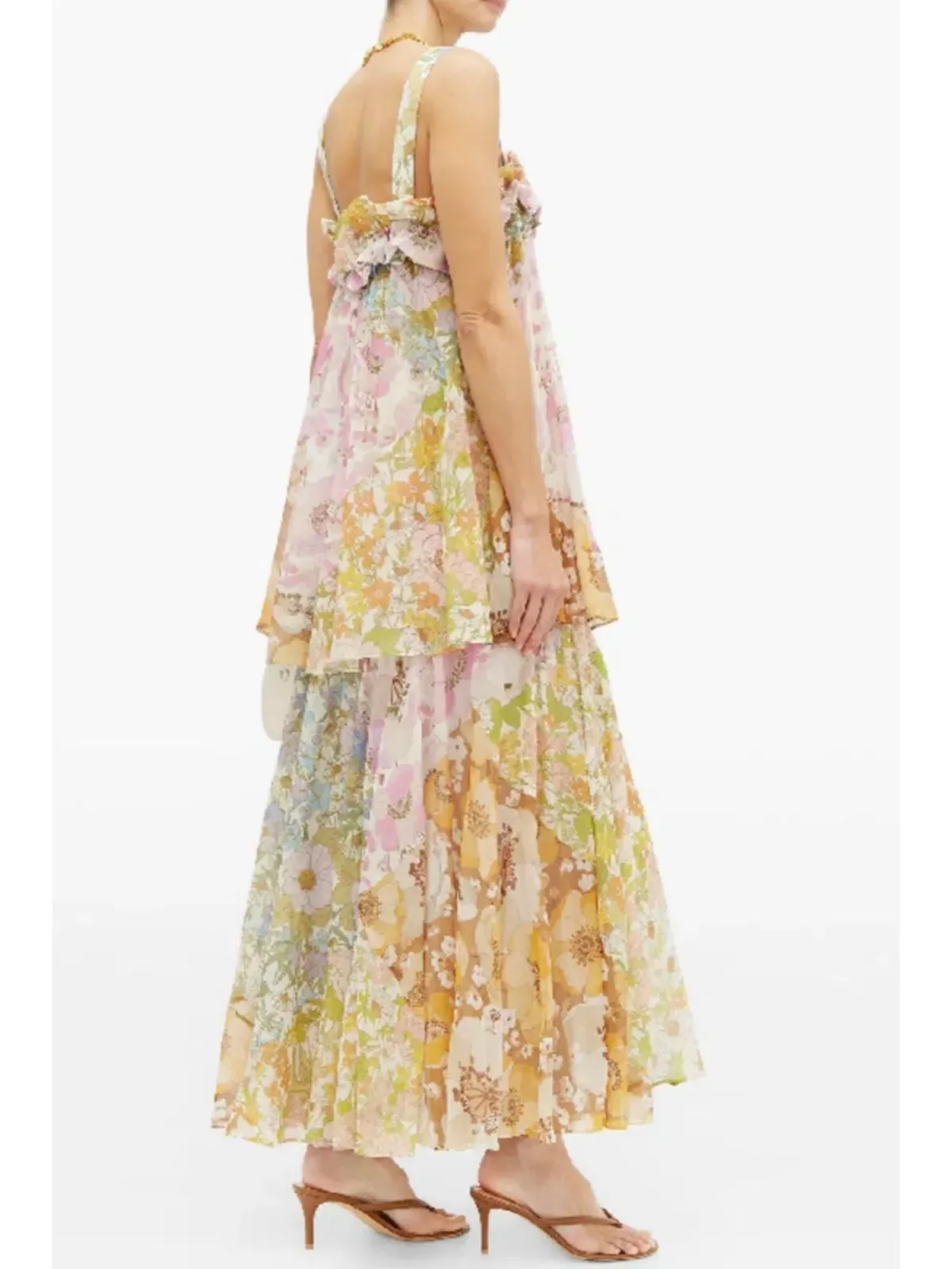Zimmermann Super Eight Tiered Floral Maxi Dress Multi Size 0 / AU 8 - Image 4