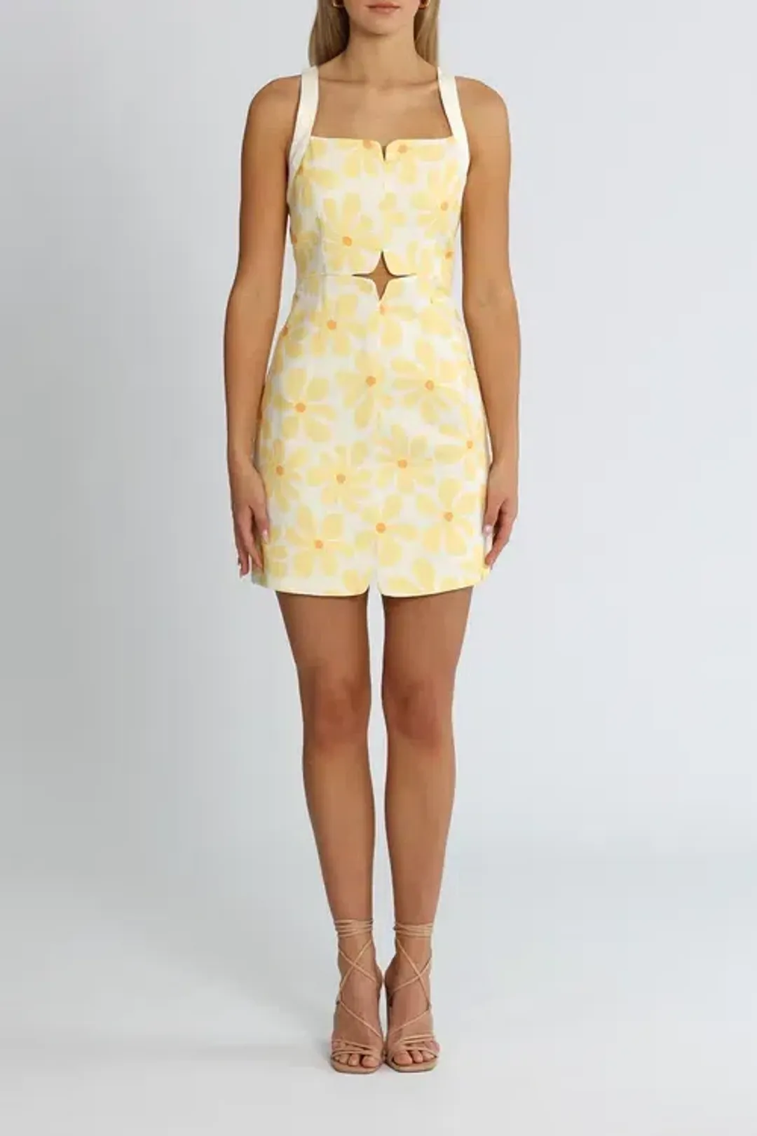 By Johnny Callie Mini Sun Dress Floral Yellow Size 8 for rent on The Volte - main image