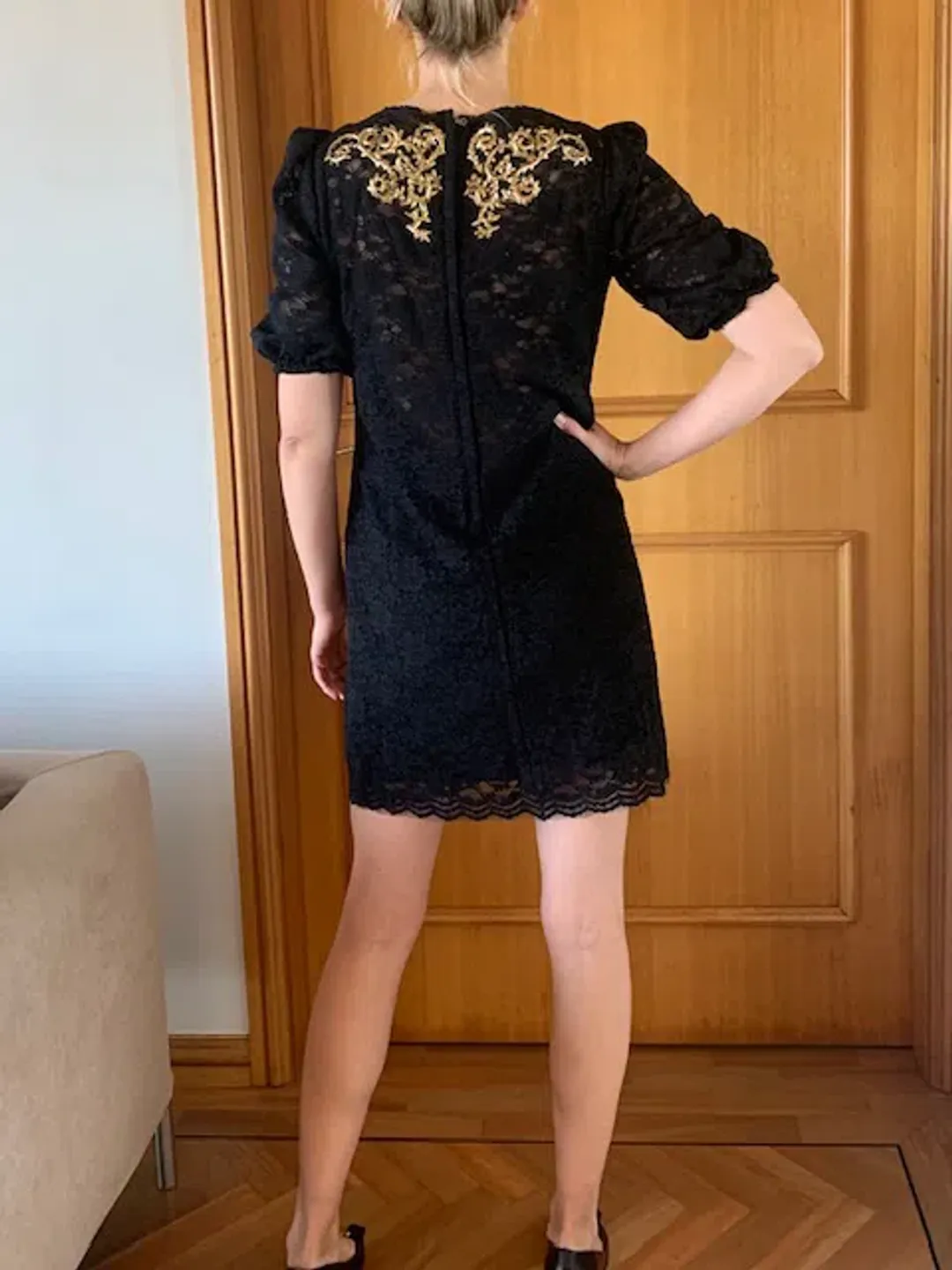 Dolce and Gabbana Embroidery Lace Dress Black Size AU 12 for rent on The Volte - main image