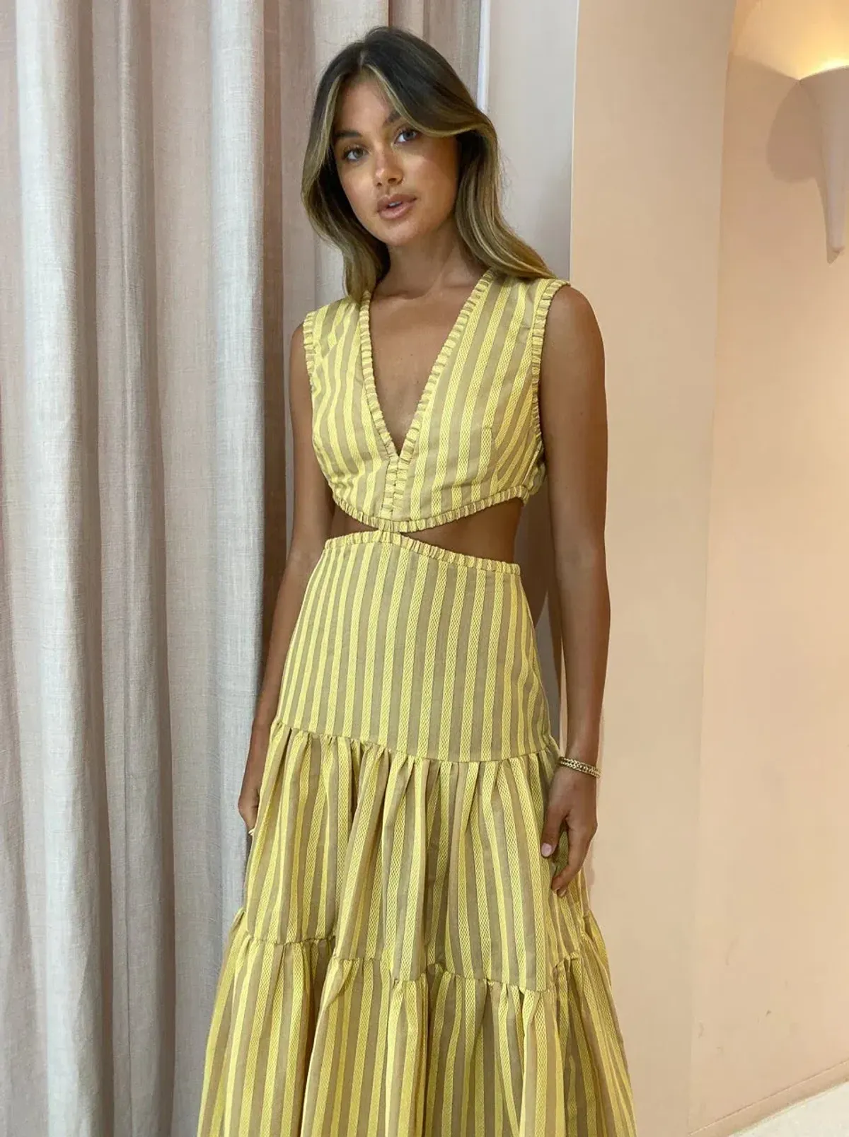 Bec & Bridge Liliana Maxi Dress Stripe Size 12 - Image 2