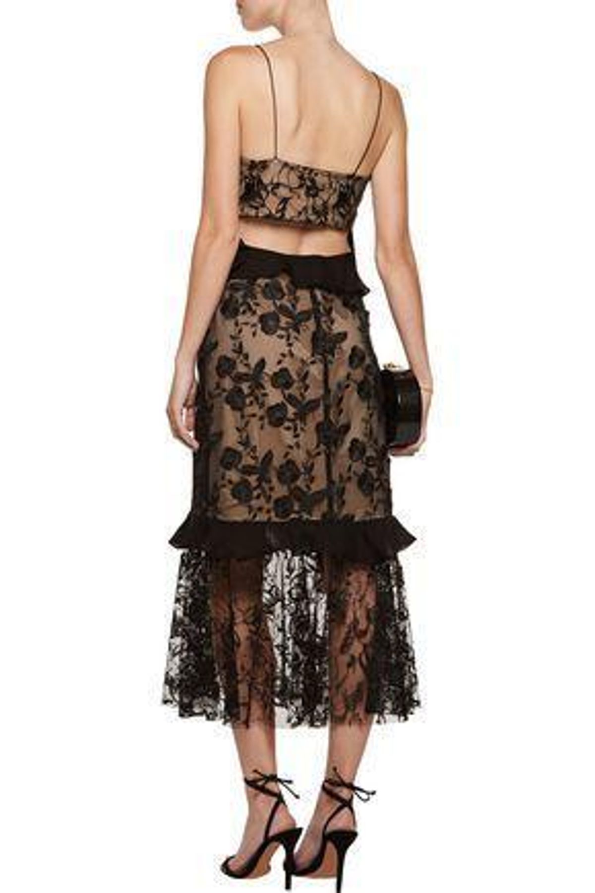 Sachin & Babi - Paris Ruffled Lace Midi Dress Size 10 - Image 3