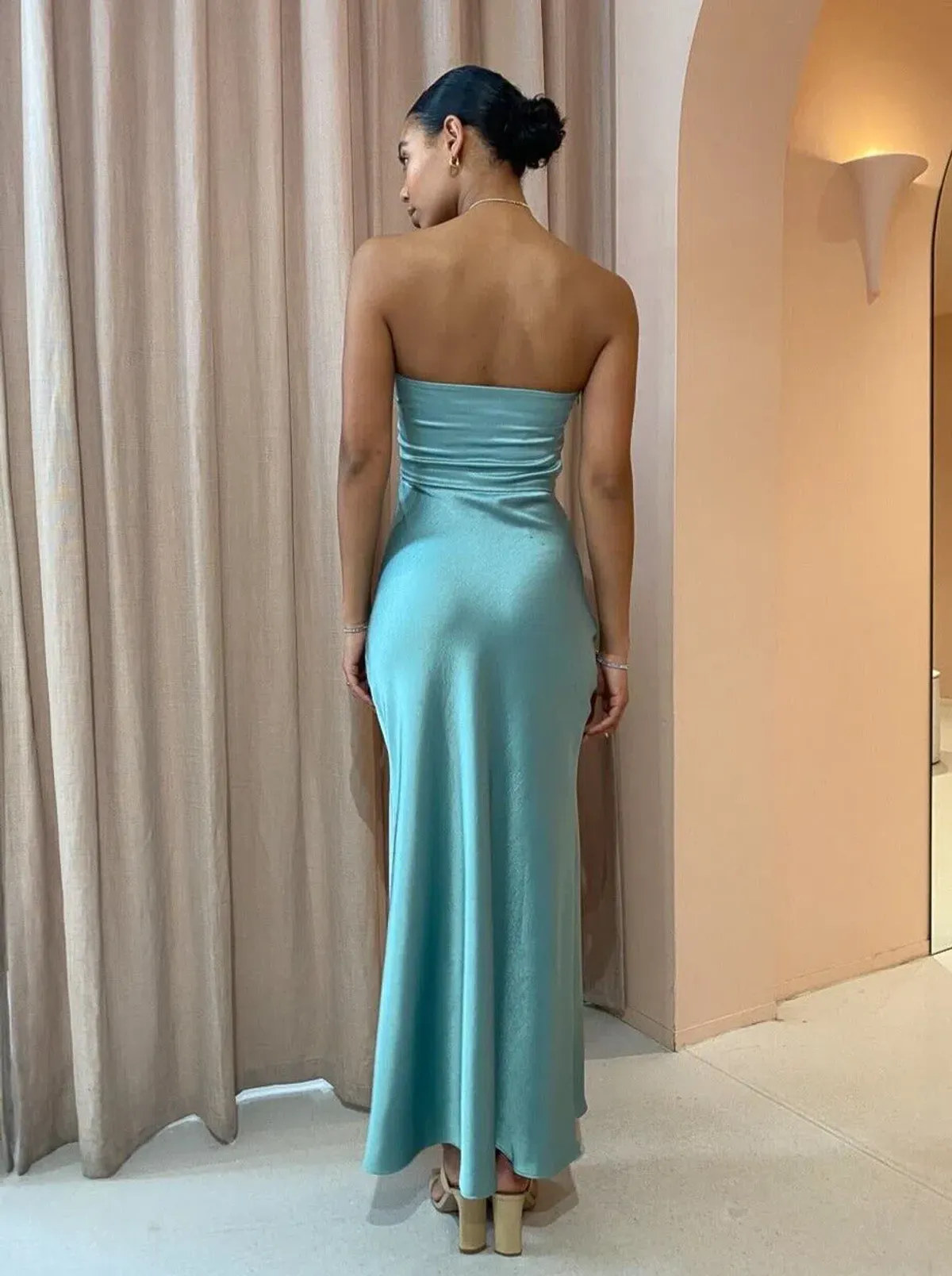 Bec & Bridge Symone Strapless Dress Moss Green Size 6 - Image 3