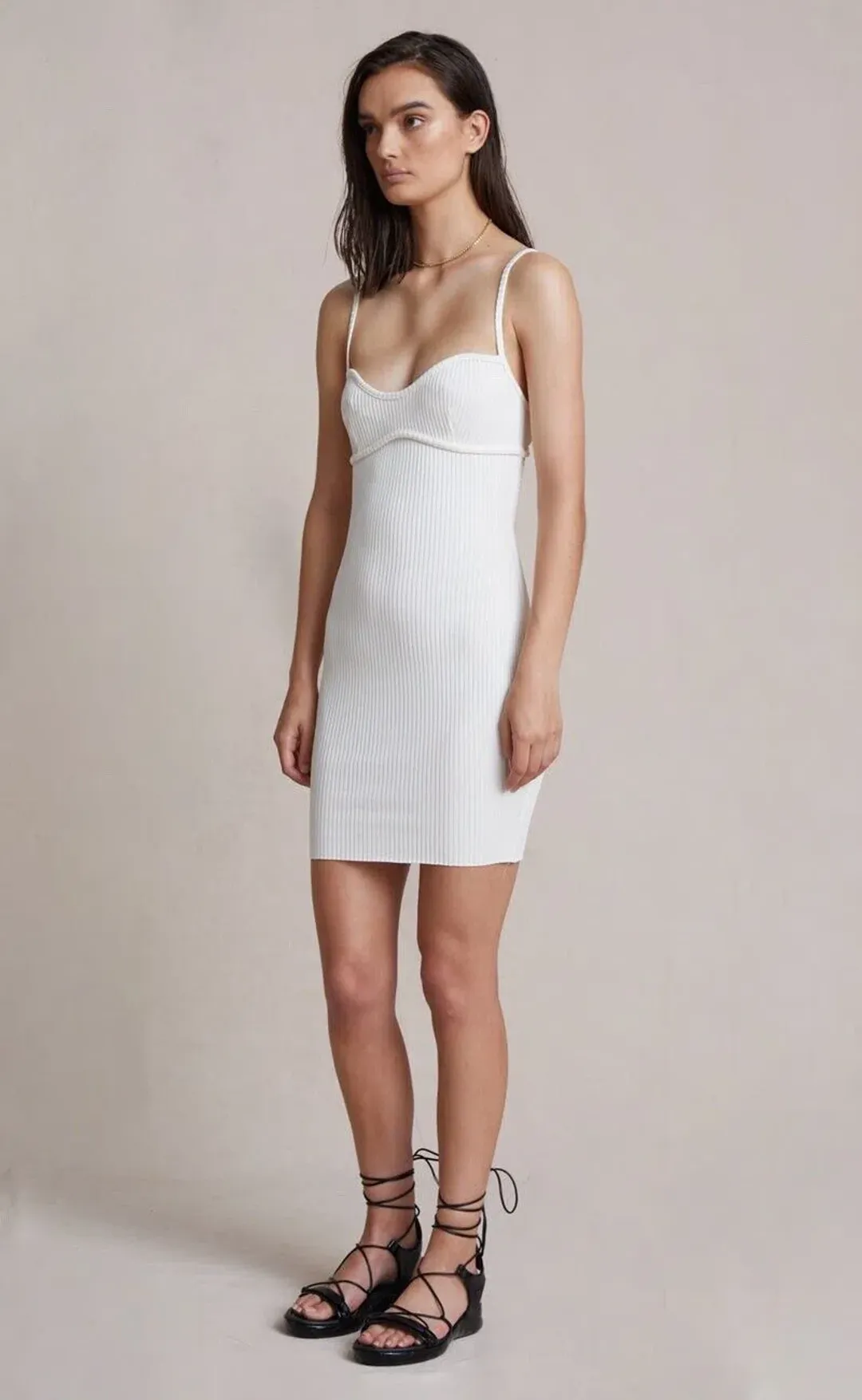 Bec & Bridge Selene Mini Dress Ivory Size 10  for rent on The Volte - main image
