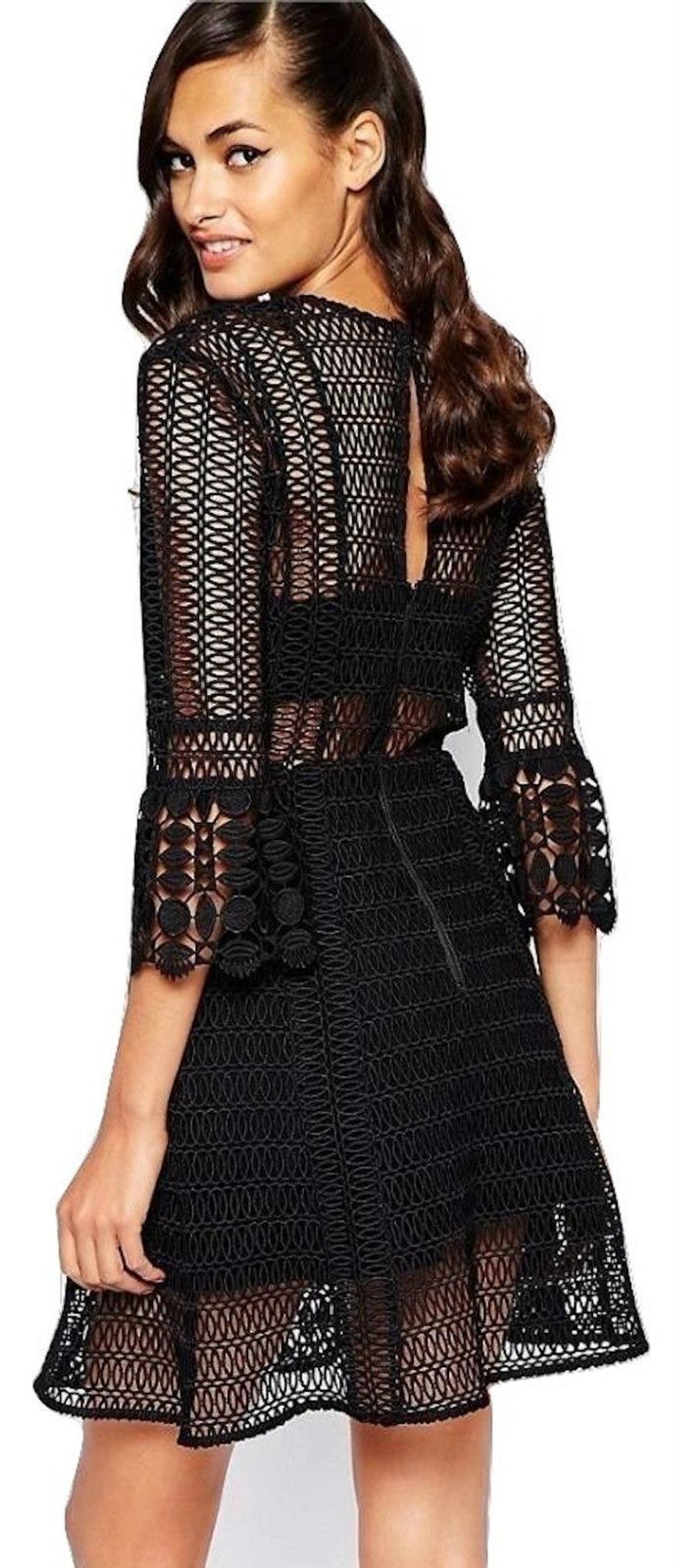 Self Portrait A Line Guipure Lace Mini Dress Size 8 for rent on The Volte - main image
