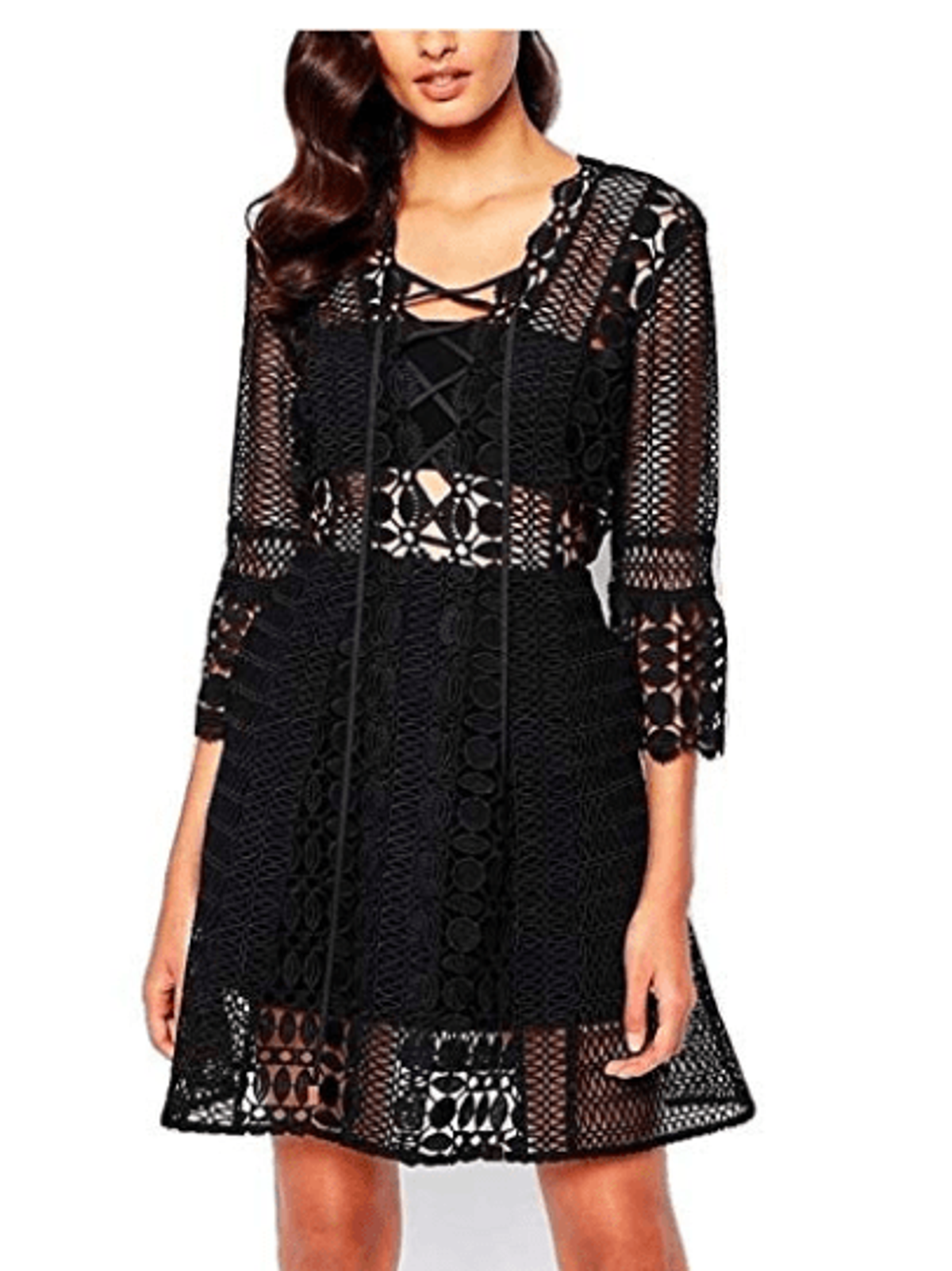 Self Portrait A Line Guipure Lace Mini Dress Size 8 - Image 1