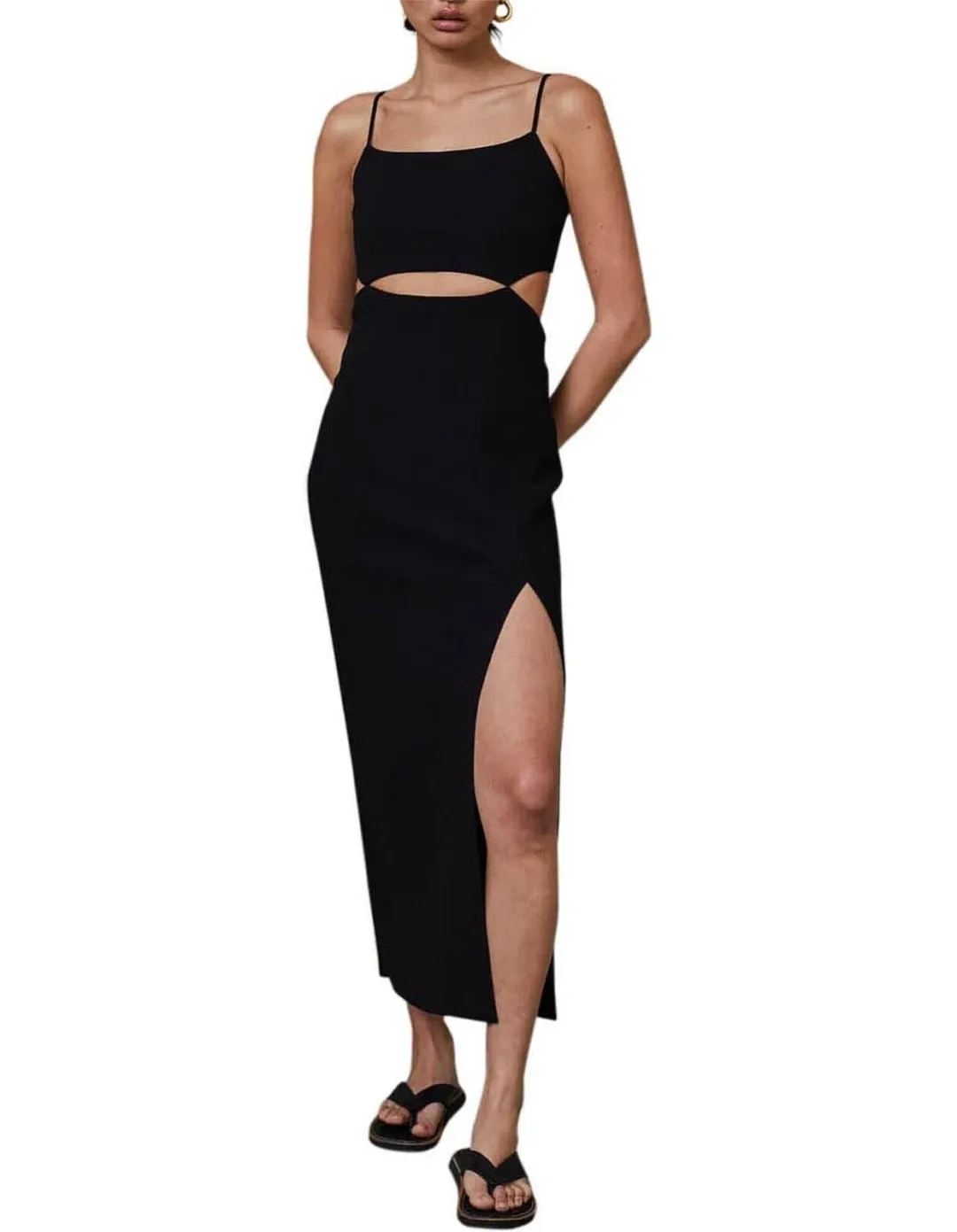 Bec & Bridge Faye Midi Dress Black Size 12  for rent on The Volte - main image