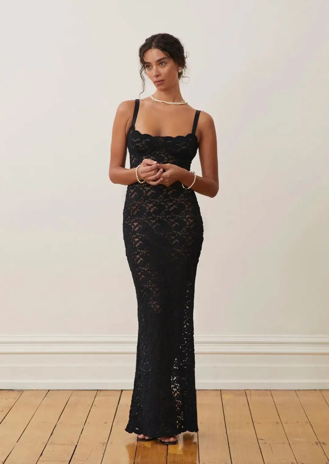 Arcina Ori Margot Black Lace Maxi Dress Size S/Au 8 for rent on The Volte - main image