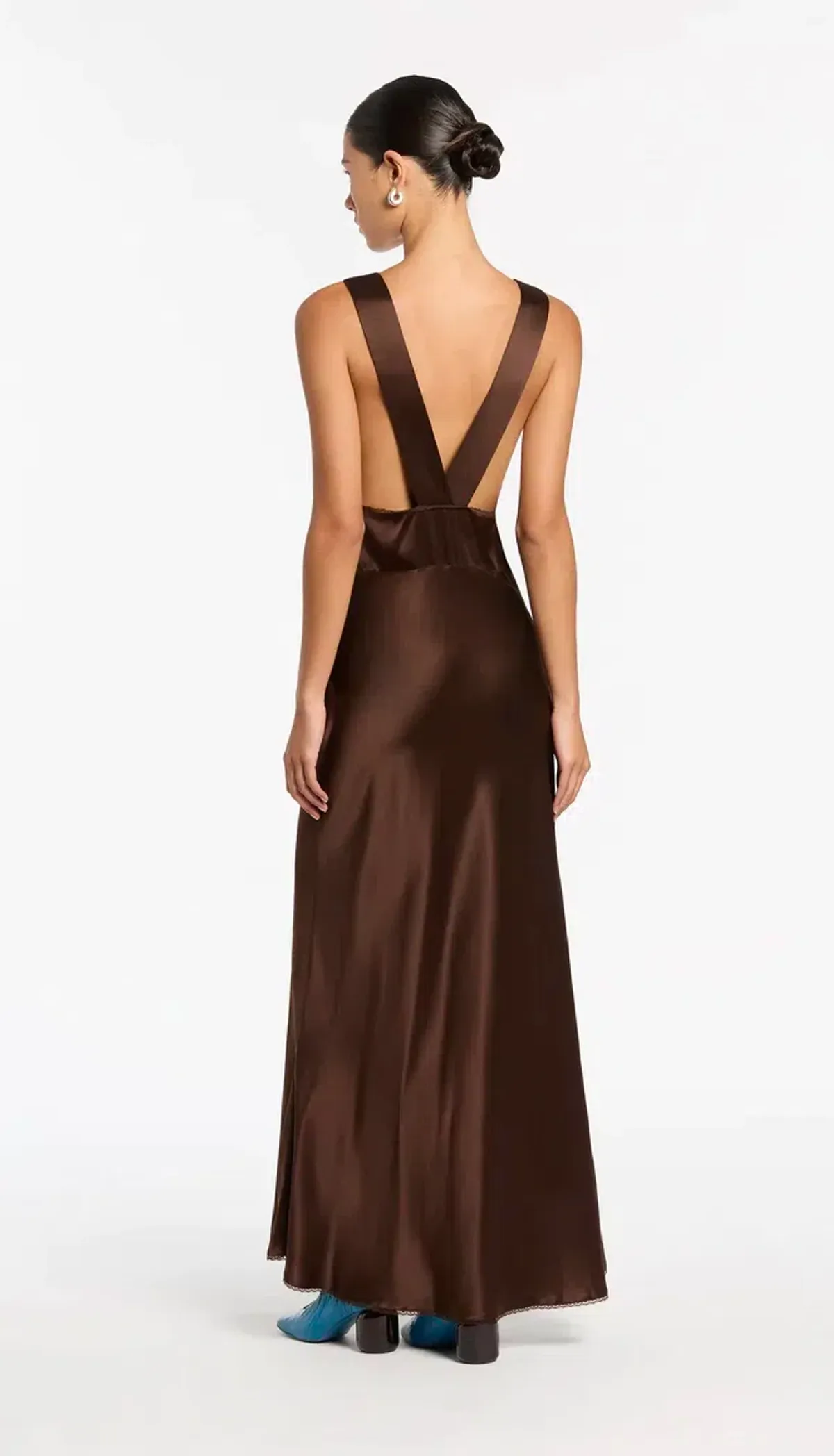 Sir the Label Aries Cut Out Gown Chocolate Size 0P / AU 6 - Image 6