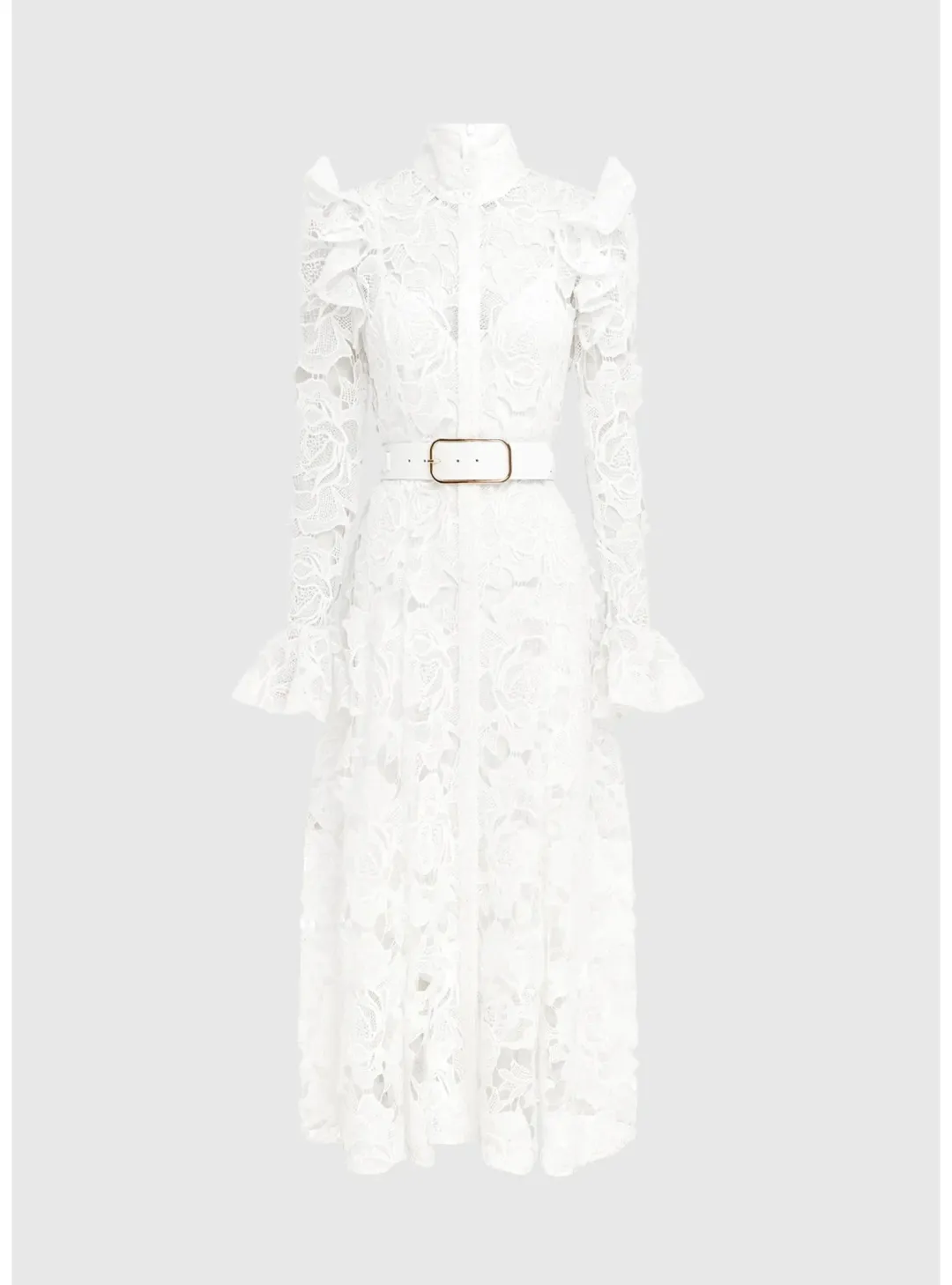 Leo Lin Aliyah Butterfly Sleeve Midi Dress Snow Size AU 12  for rent on The Volte - main image
