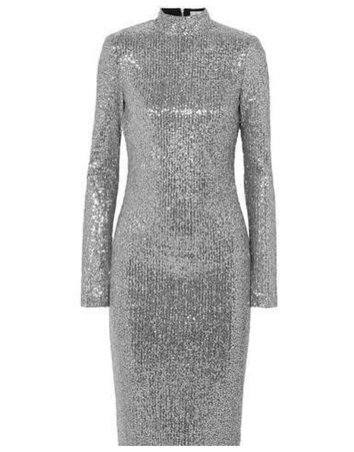 Rebecca Vallance Andree Sequinned Lurex Midi Dress Size 8  - Image 4