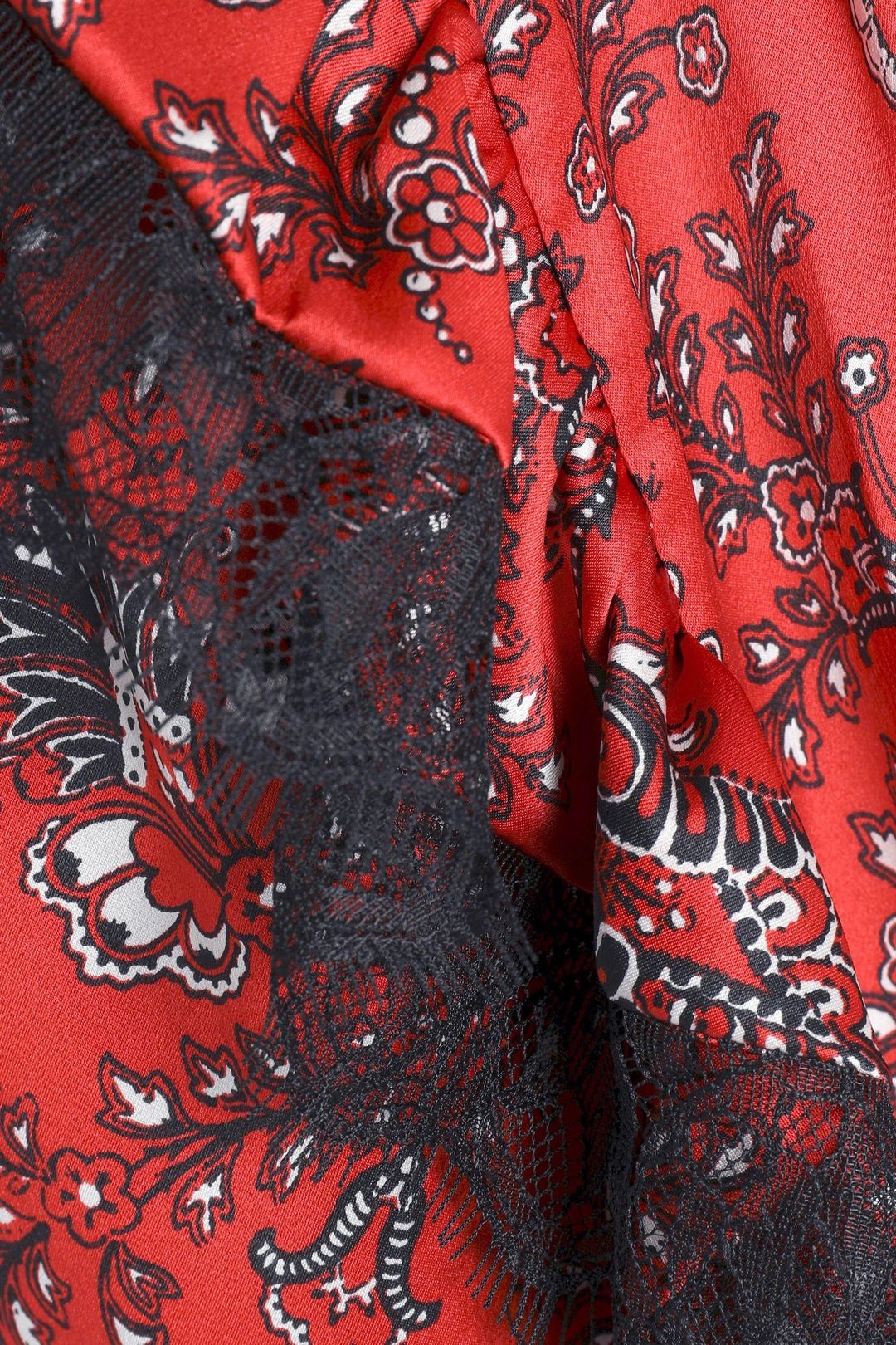 Cinq A Sept Petra Lace Trimmed Silk Satin Midi Dress Print Size 6 for rent on The Volte - main image