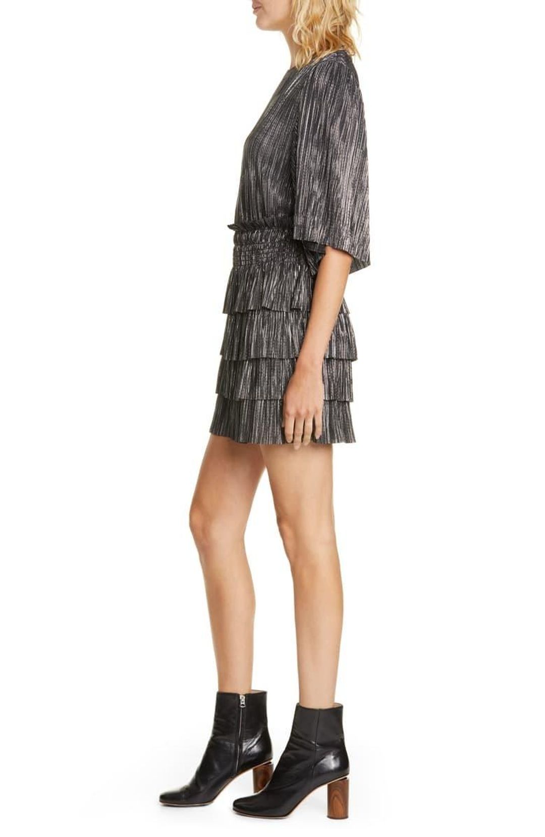 Iro Cuzco Silver Black Metallic Dress Size 12  for rent on The Volte - main image