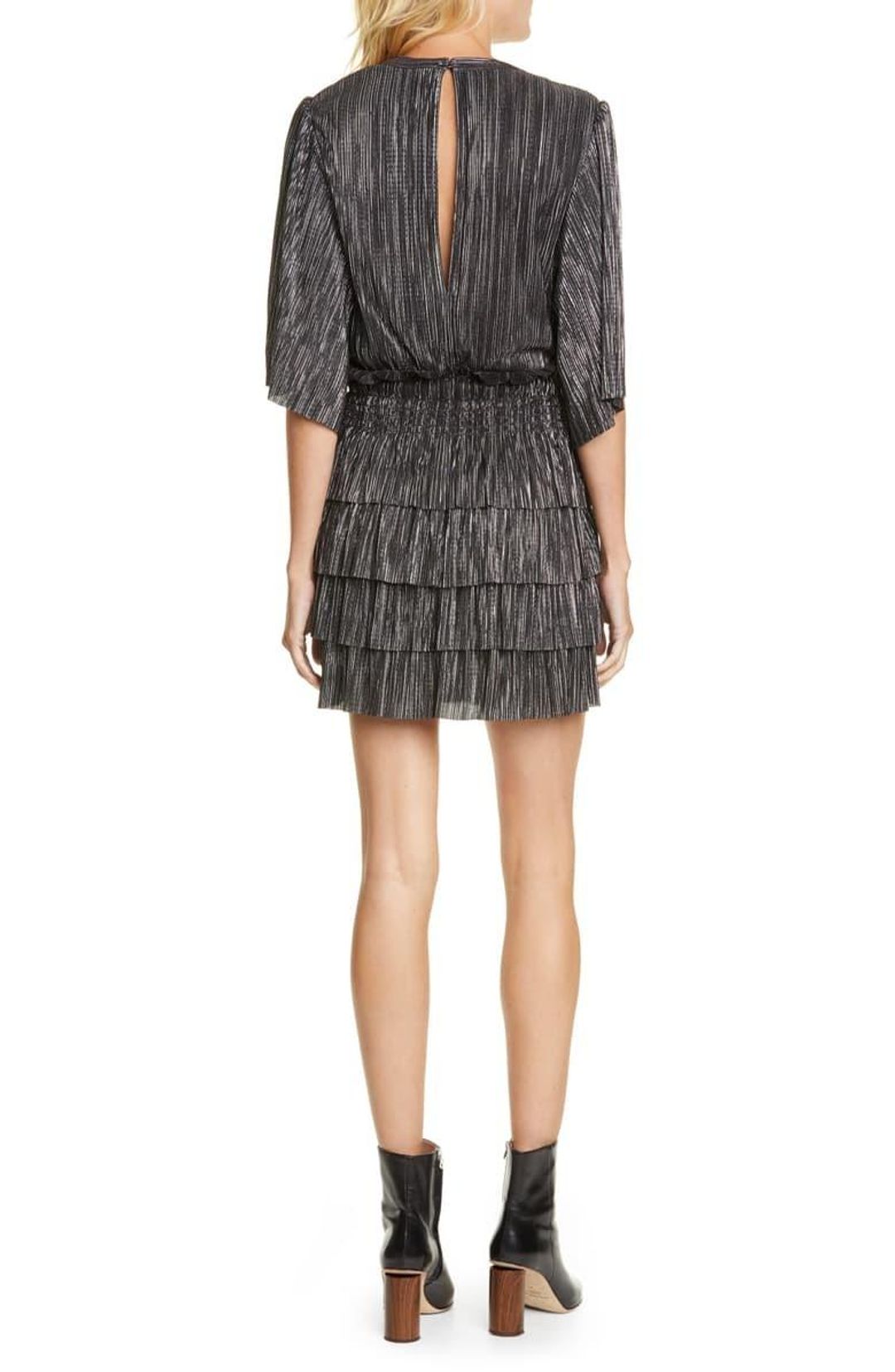 Iro Cuzco Silver Black Metallic Dress Size 12  for rent on The Volte - main image