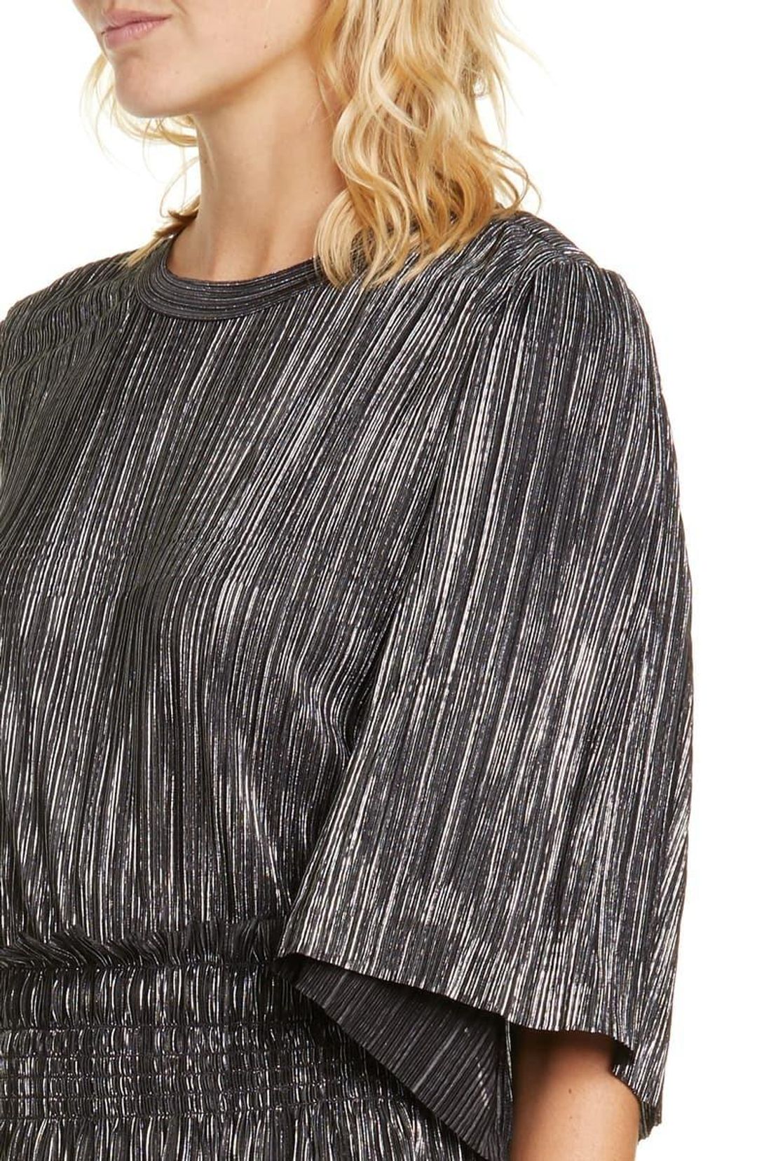 Iro Cuzco Silver Black Metallic Dress Size 12  for rent on The Volte - main image